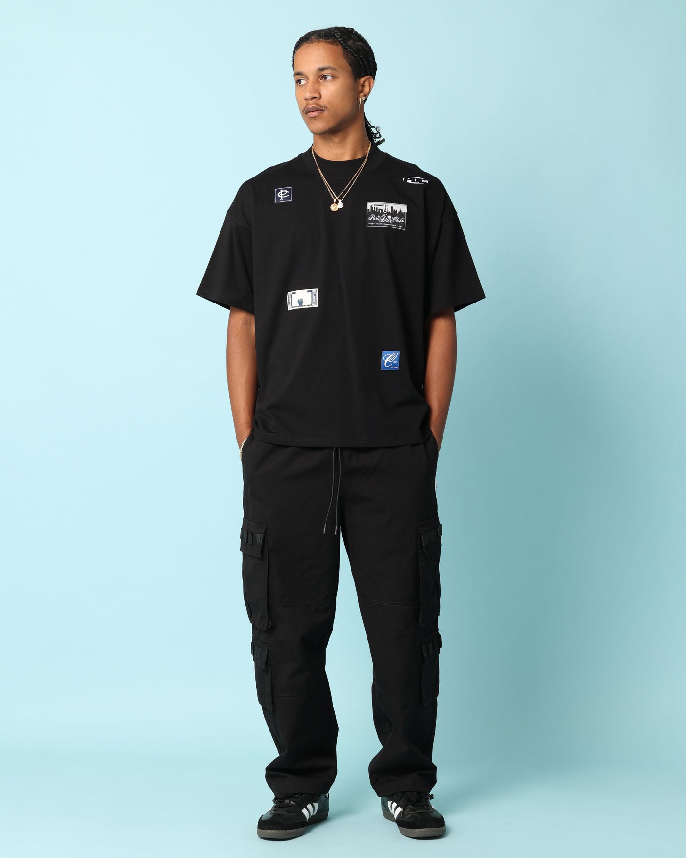 Carr√© Patchwork Oversized T-Shirt Black