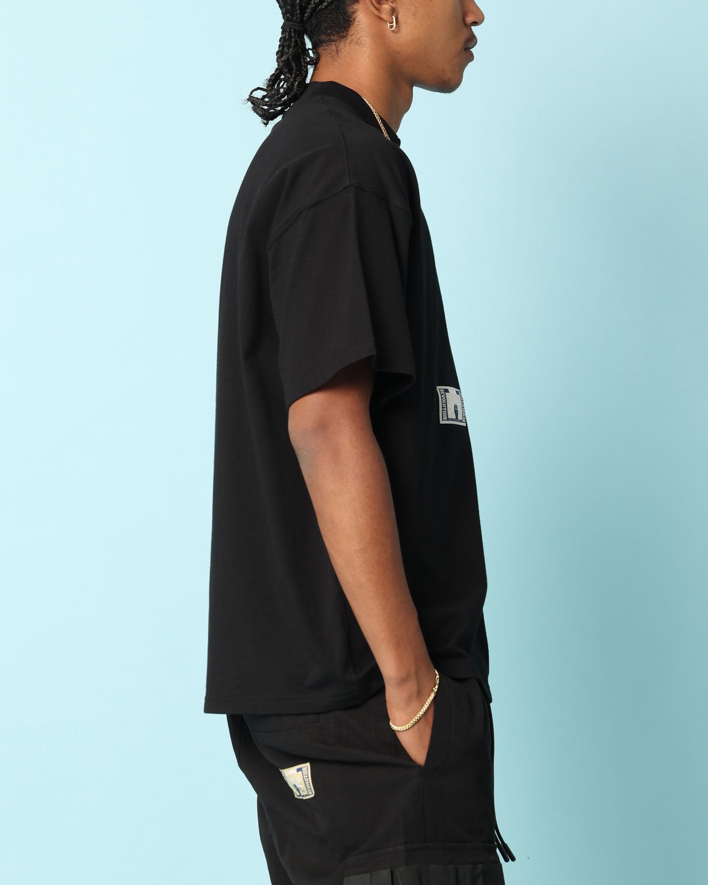 Carr√© Patchwork Oversized T-Shirt Black