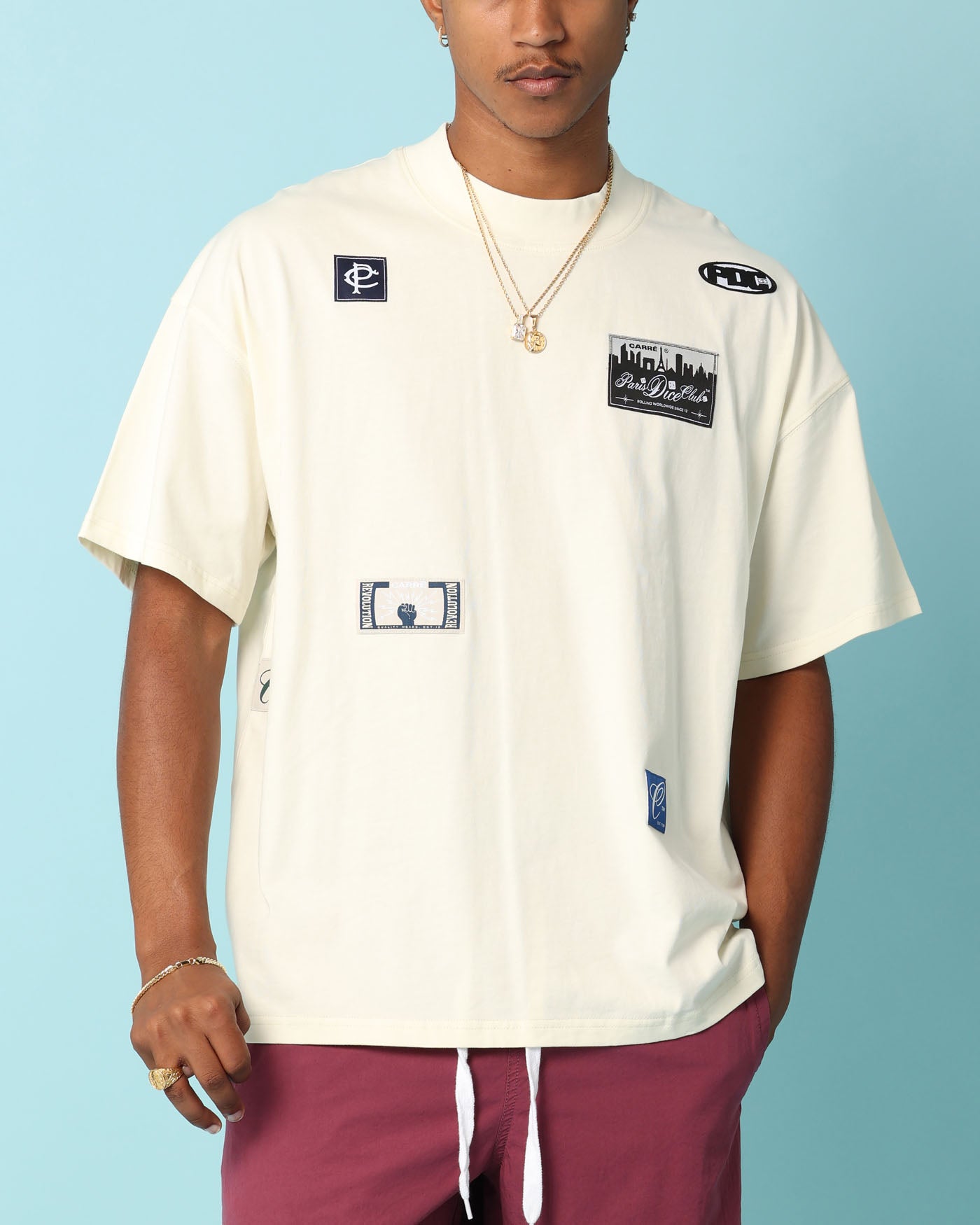 Carr√© Patchwork Oversized T-Shirt Off White