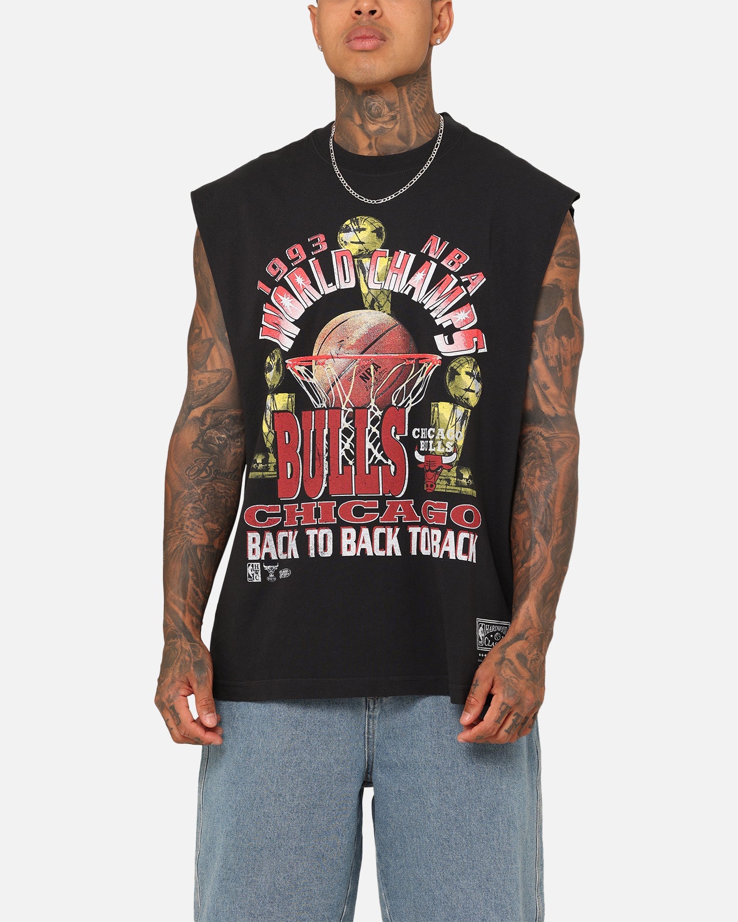 Mitchell & Ness Chicago Bulls Vintage Muscle T-Shirt Faded Black