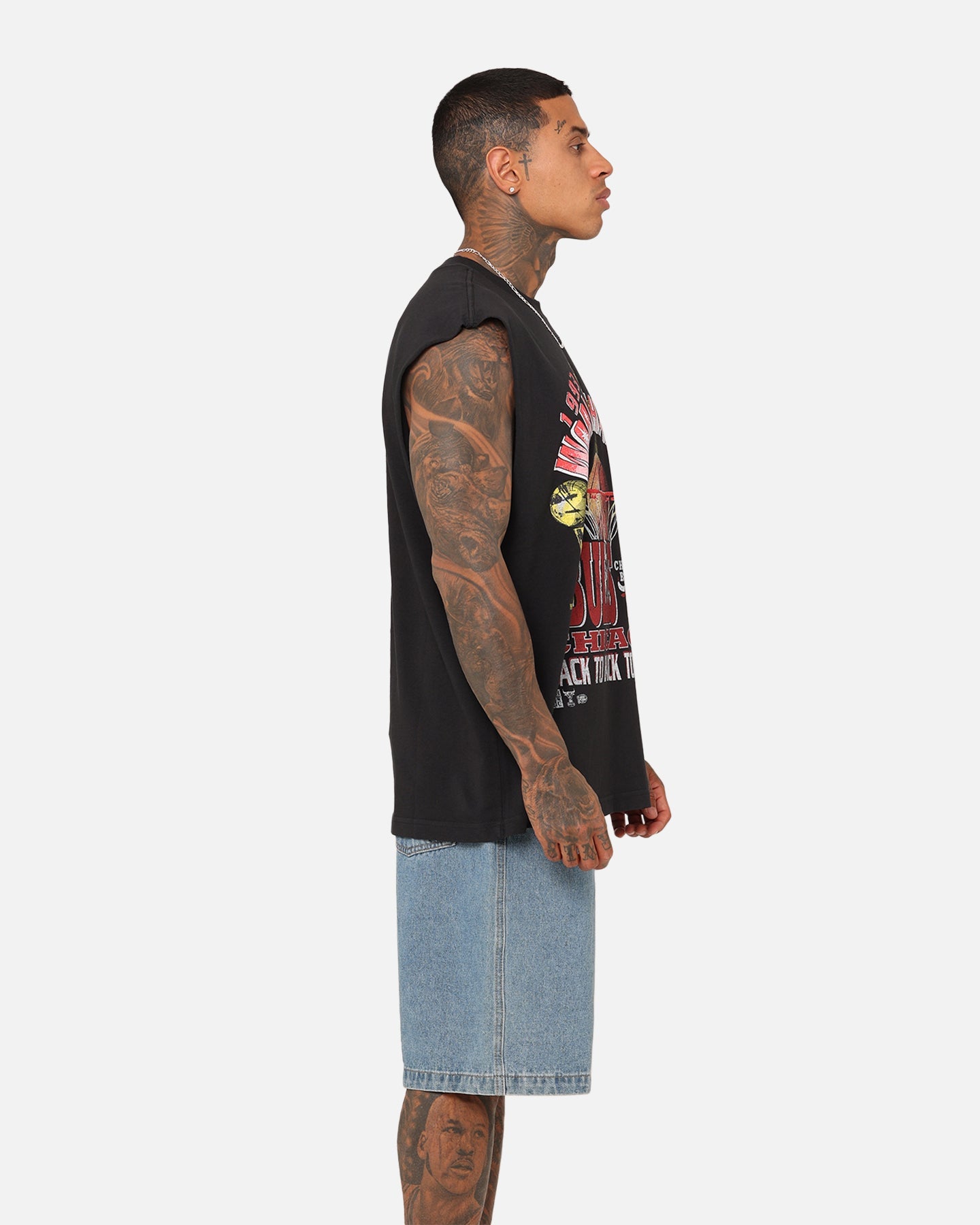Mitchell & Ness Chicago Bulls Vintage Muscle T-Shirt Faded Black