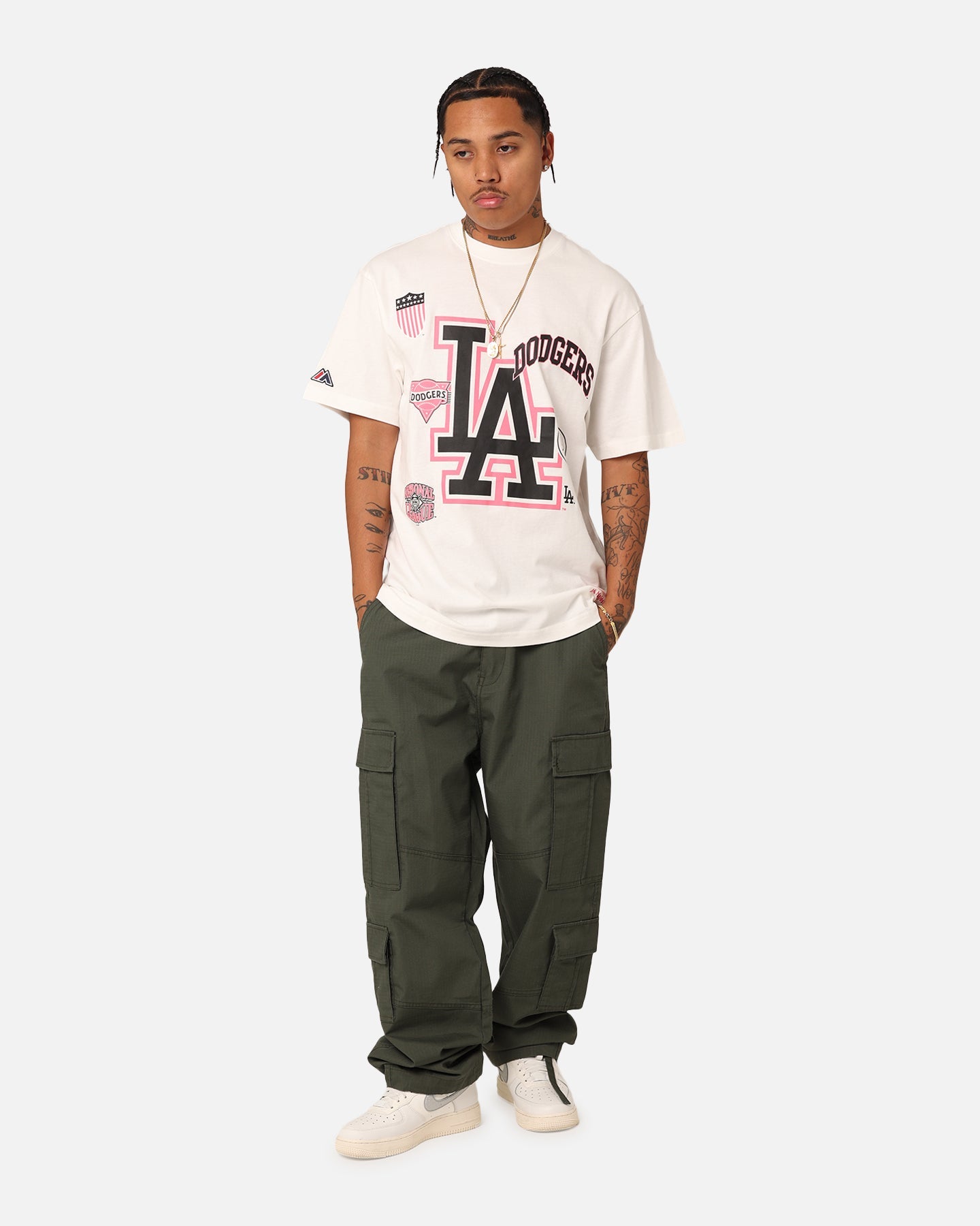 Majestic Athletic Los Angeles Dodgers Logomania T-Shirt Vintage White