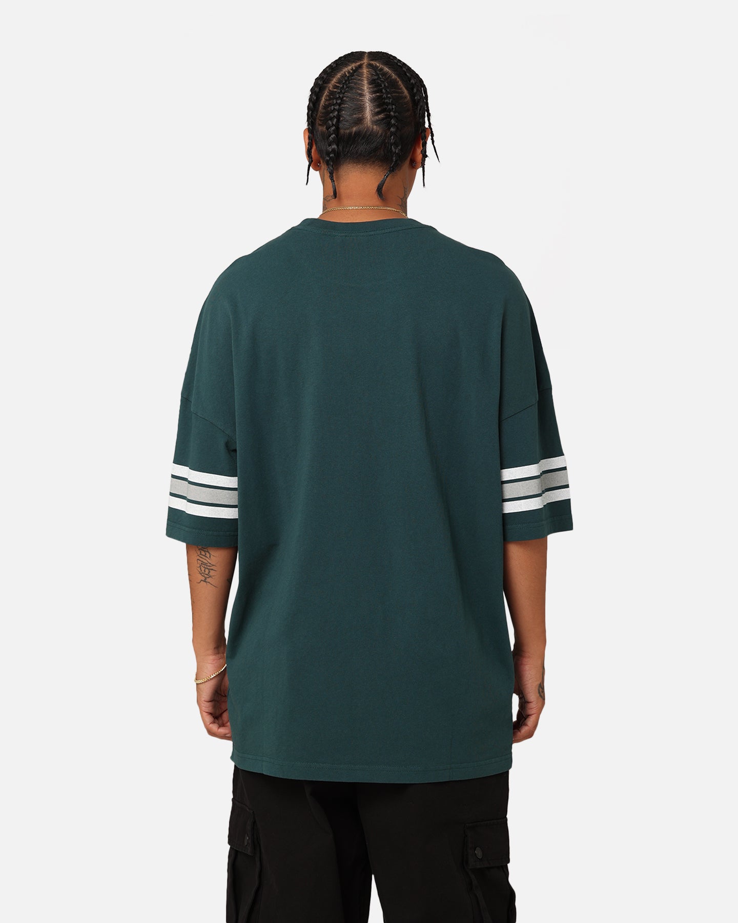 Majestic Athletic Philadelphia Eagles Vintage Sport Striped Sleeve T-Shirt Faded Teal