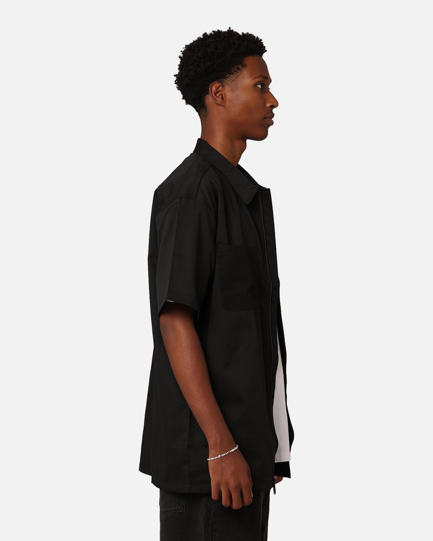 Dickies 1574 Zip-Through Short Sleeve Work Shirt Black