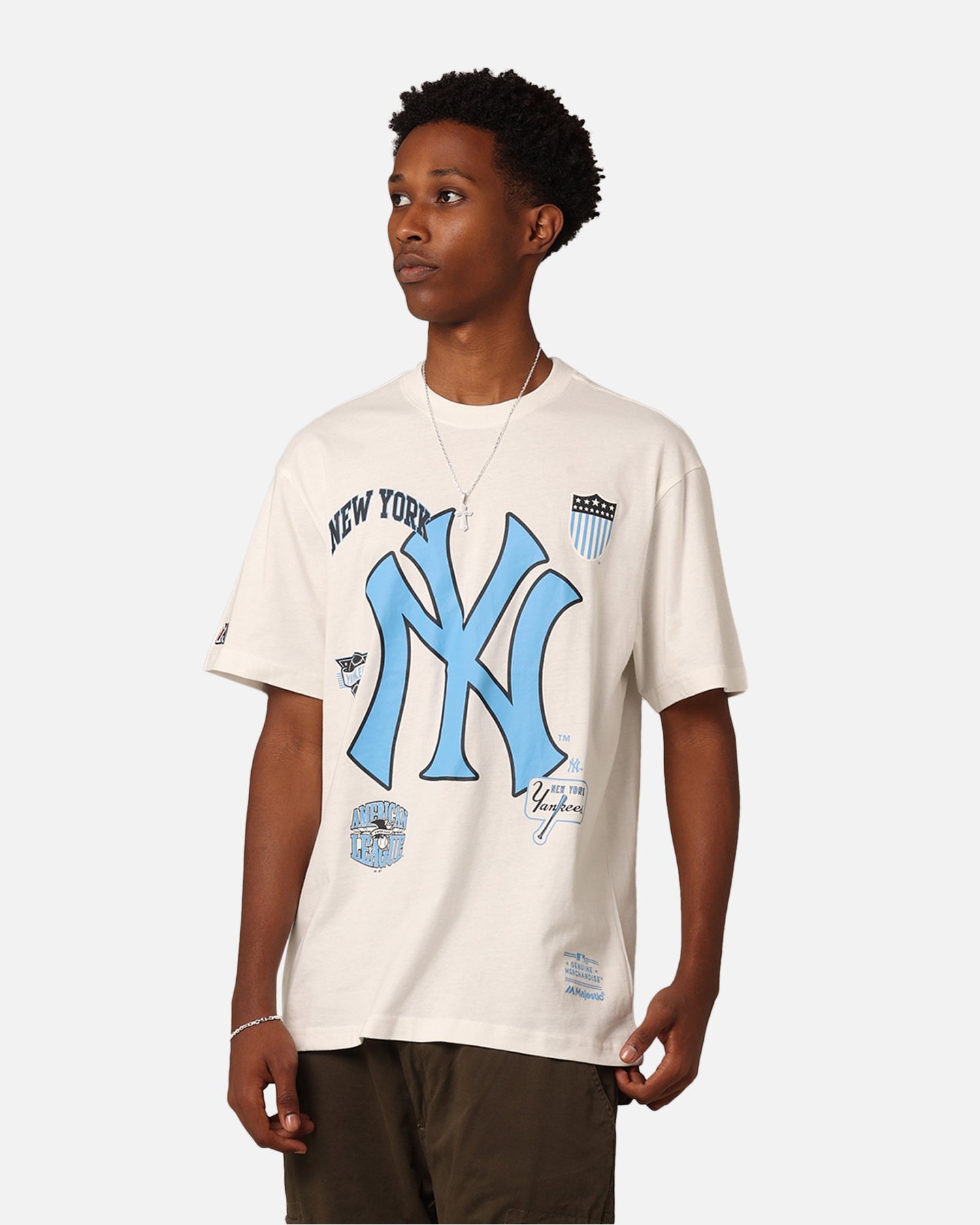 Majestic Athletic New York Yankees Logomania T-Shirt Vintage White