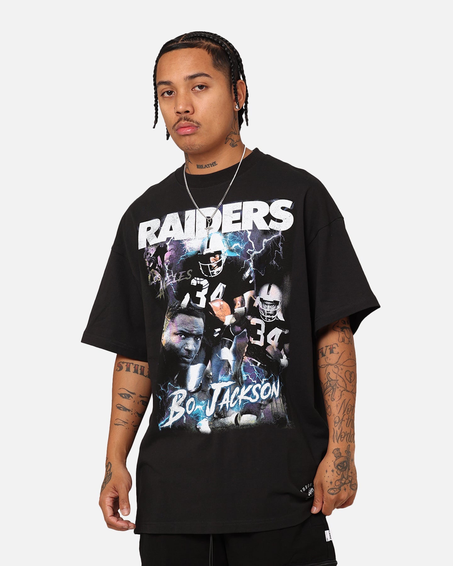 Mitchell & Ness Oakland Raiders Bo Jackson Player T-Shirt Faded Black