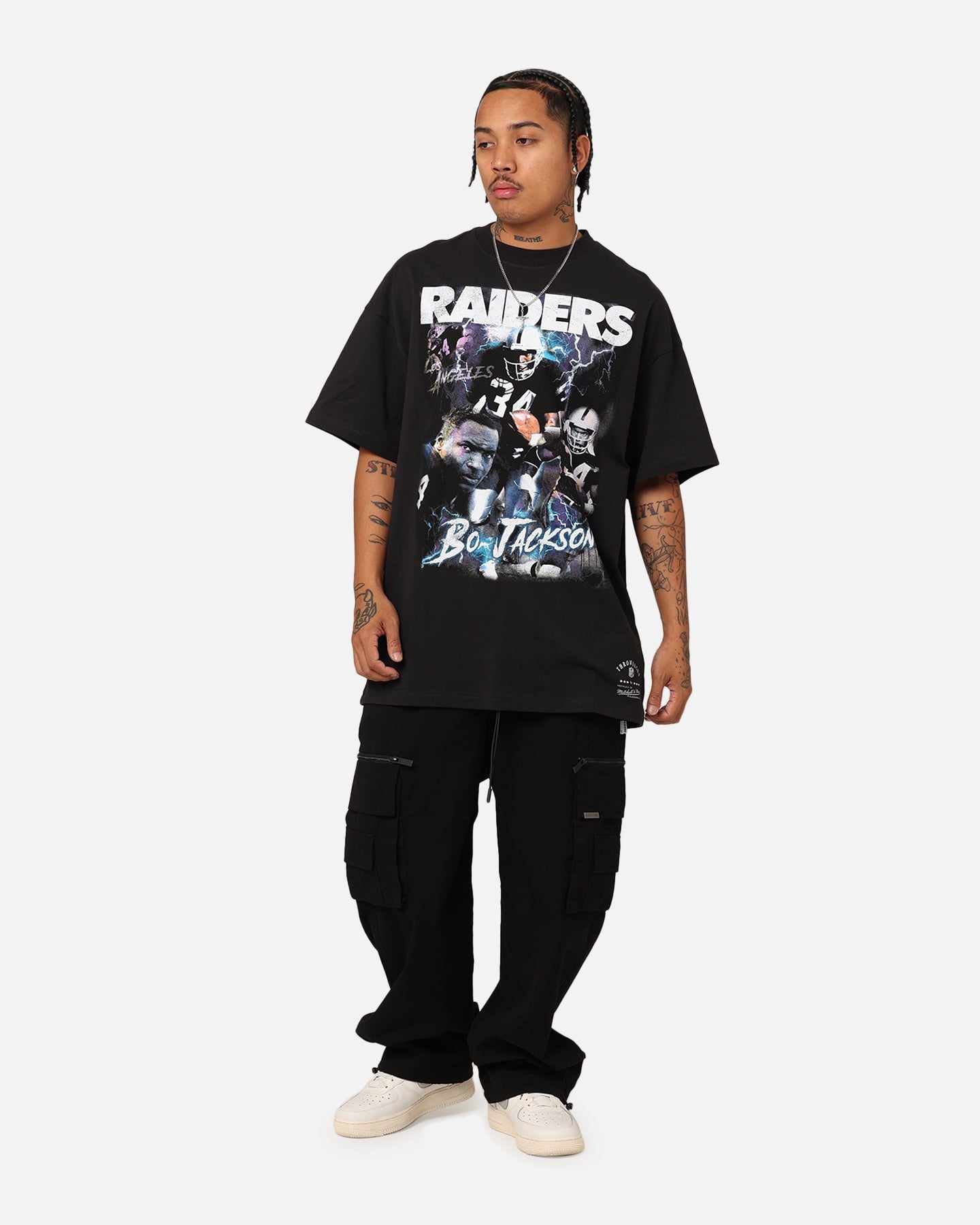 Mitchell & Ness Oakland Raiders Bo Jackson Player T-Shirt Faded Black
