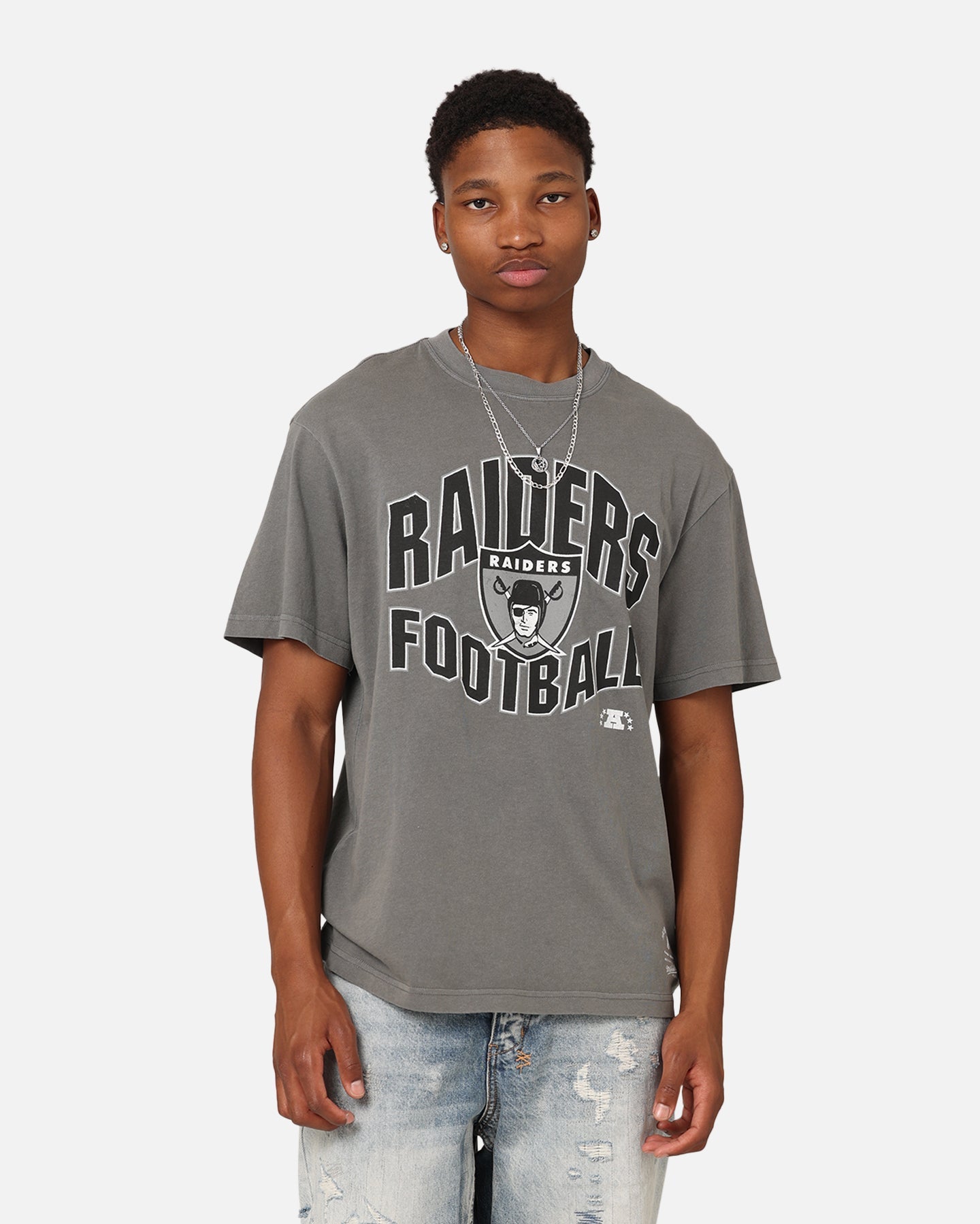 Mitchell & Ness Las Vegas Raiders Wave Arch T-Shirt Gunmetal