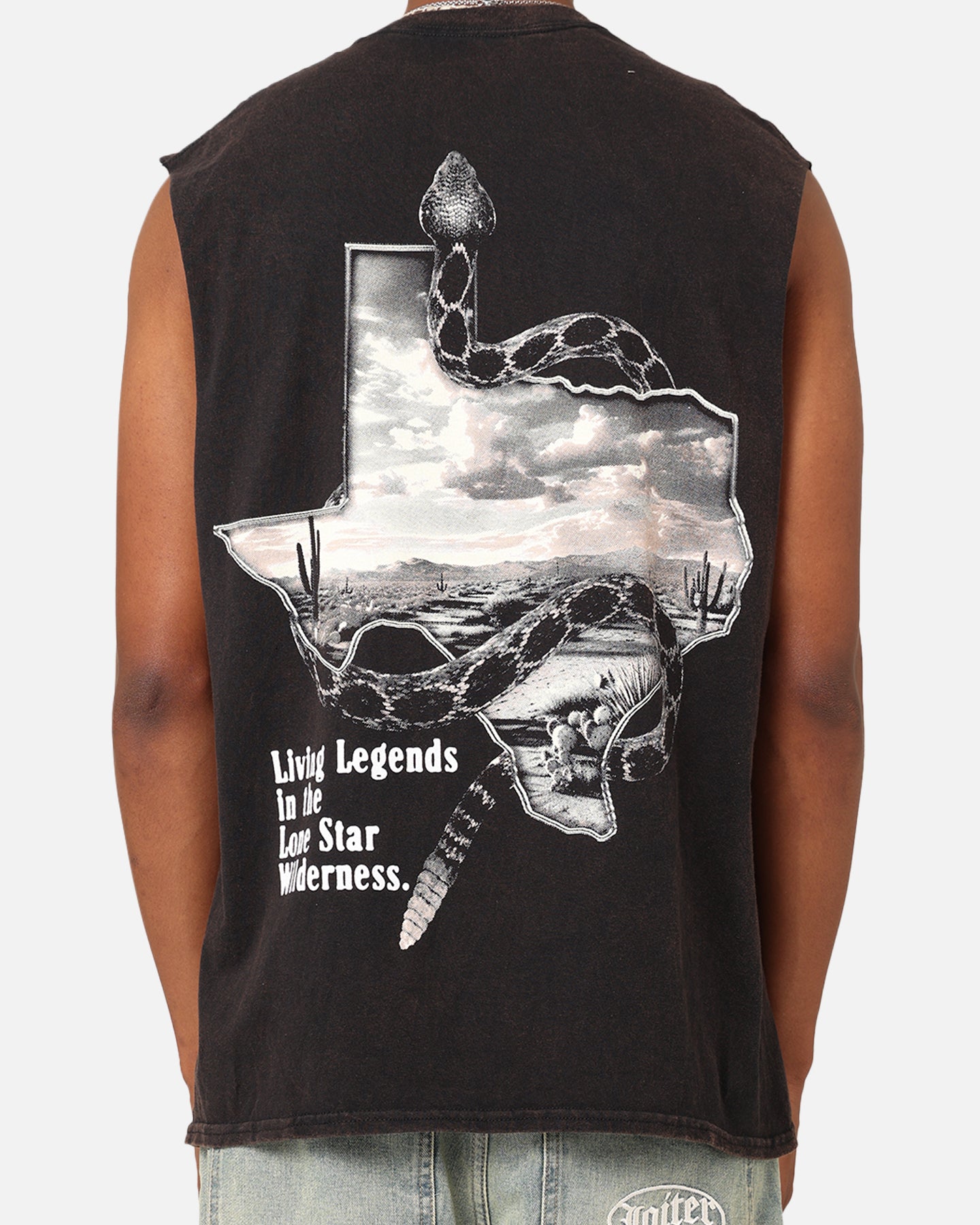 Goat Crew Texas Vintage Muscle T-Shirt Black Wash
