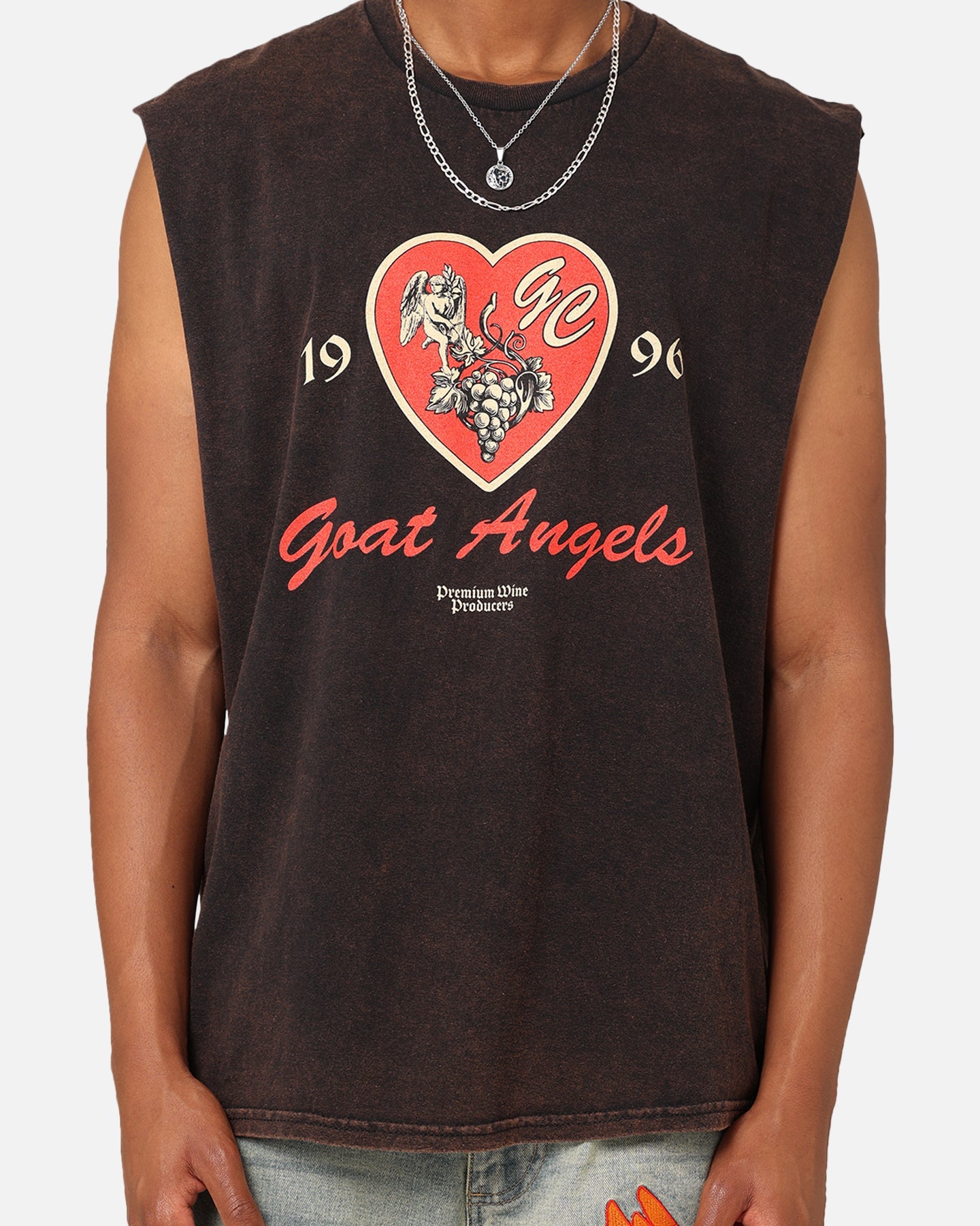 Goat Crew Goat Angels Vintage Muscle T-Shirt Black Wash