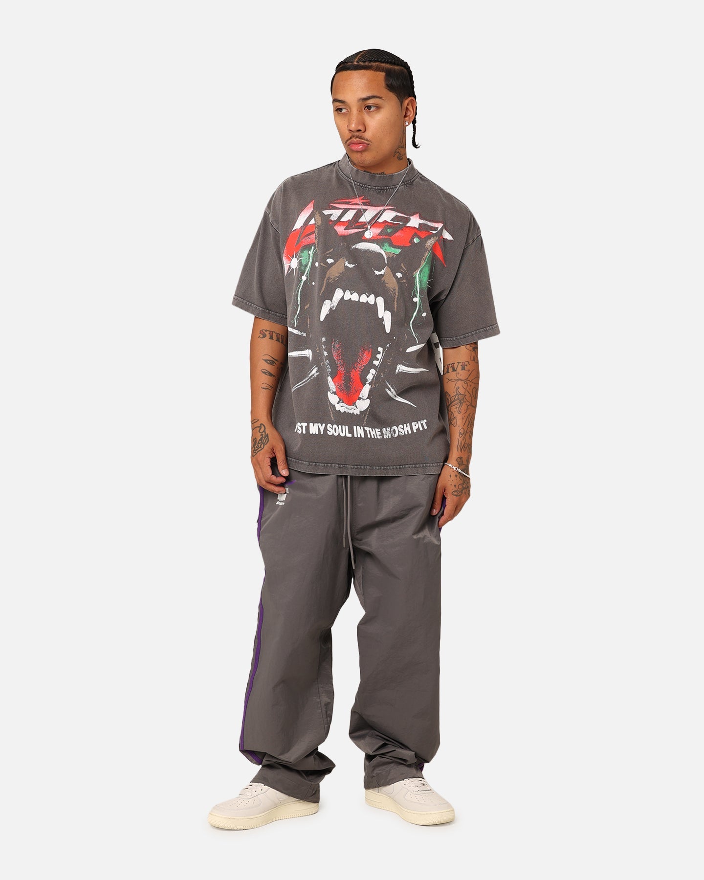 Loiter Riot Squad Vintage T-Shirt Charcoal Grey