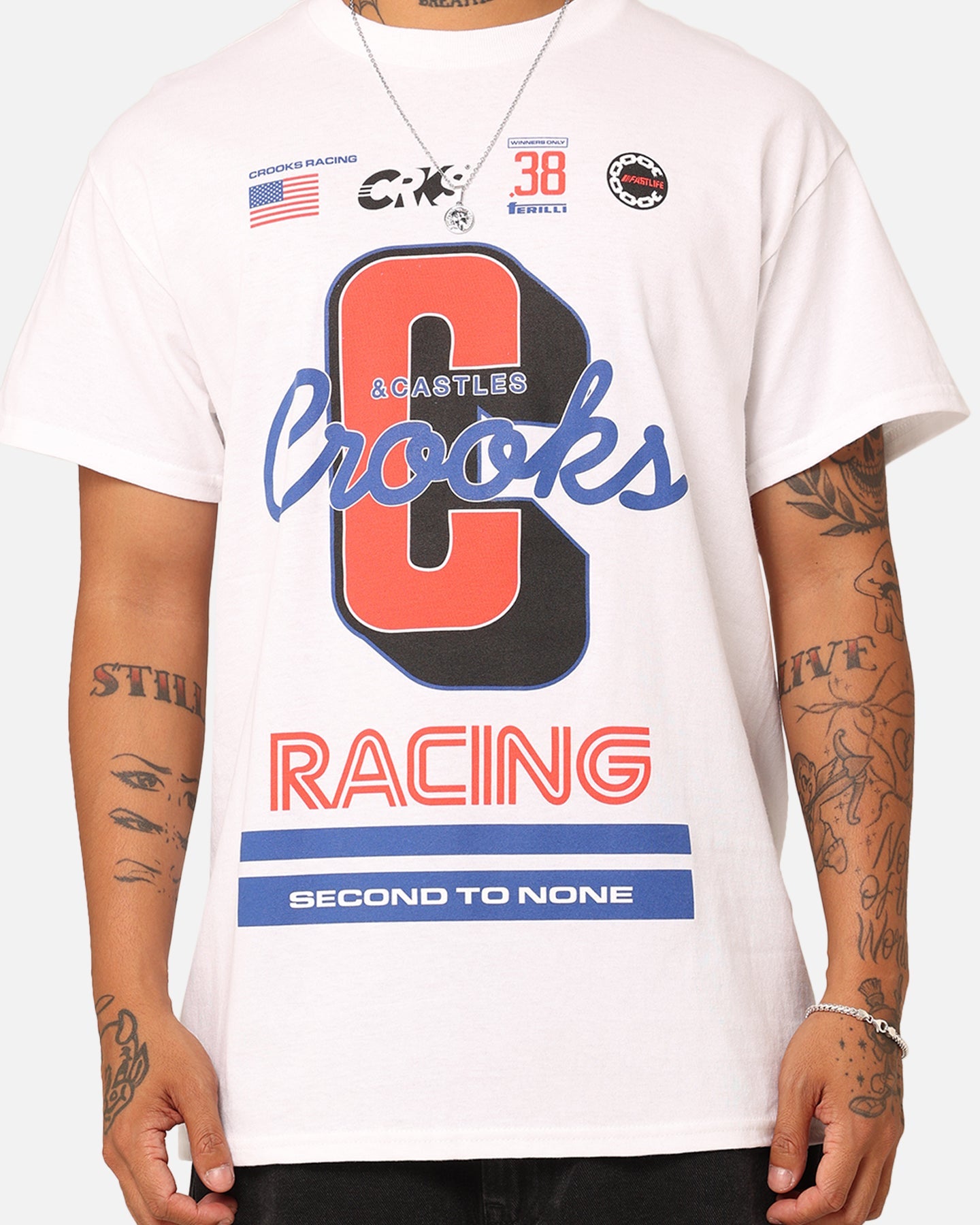 Crooks & Castles Racing T-Shirt White