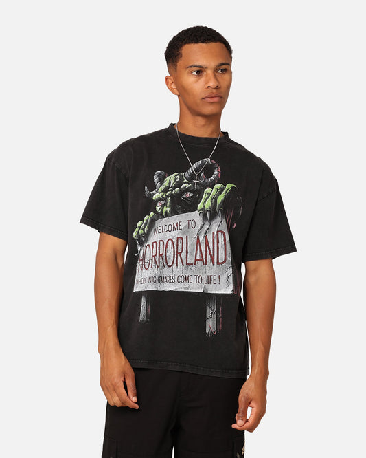 American Thrift X Goosebumps Horror Land Vintage T-Shirt Black Wash