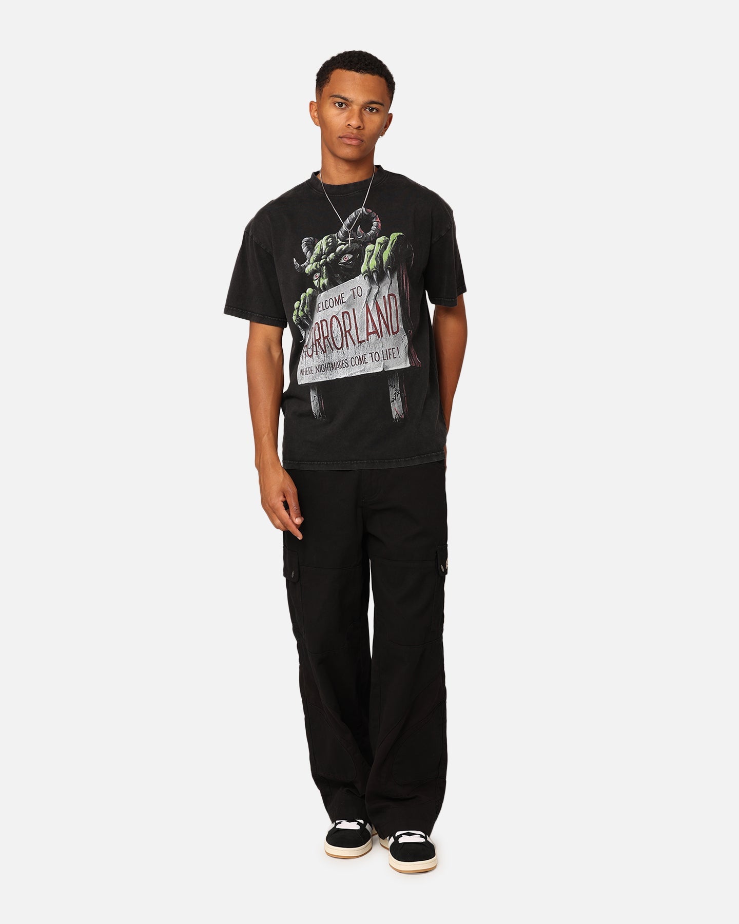 American Thrift X Goosebumps Horror Land Vintage T-Shirt Black Wash