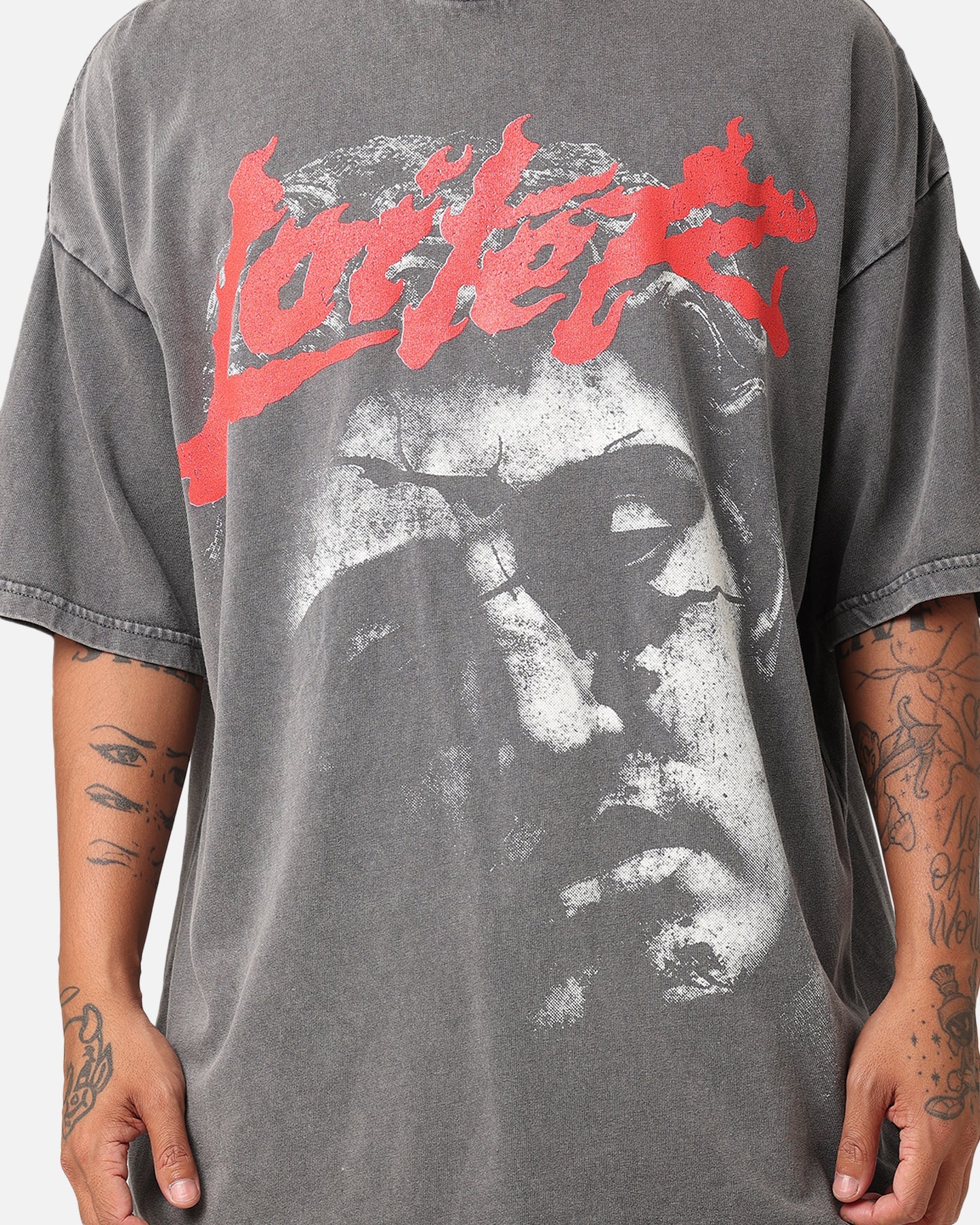 Loiter Search And Destroy Oversized T-Shirt Charcoal Grey