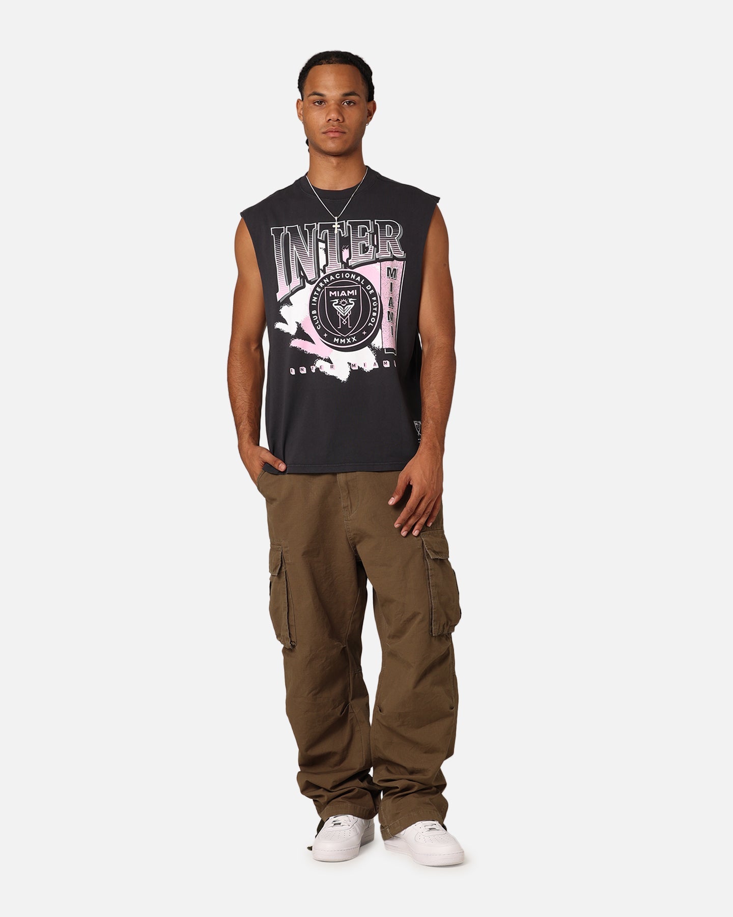 Mitchell & Ness Inter Miami CF Brush Off Muscle T-Shirt Black