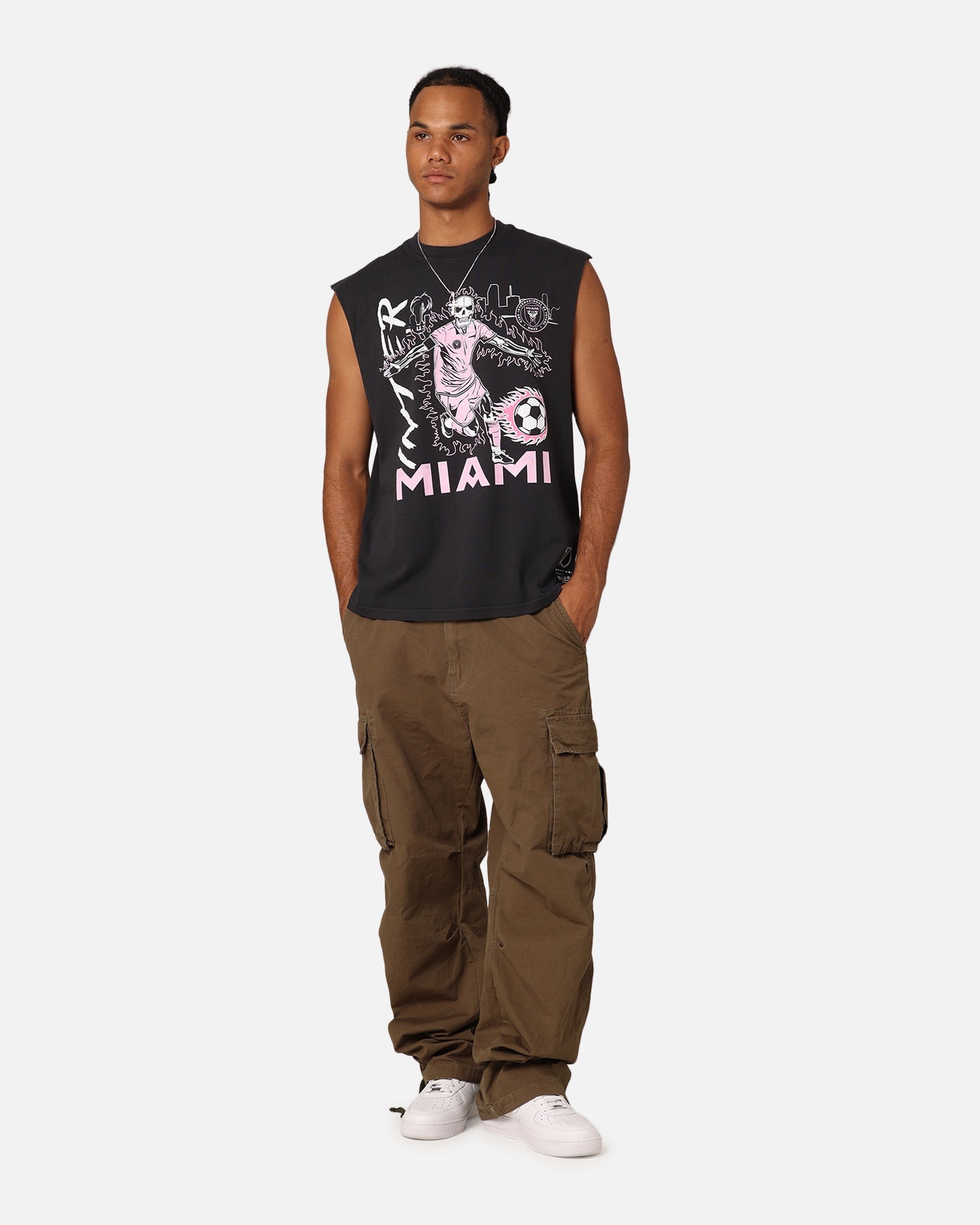 Mitchell & Ness Inter Miami CF Flame Muscle T-Shirt Black