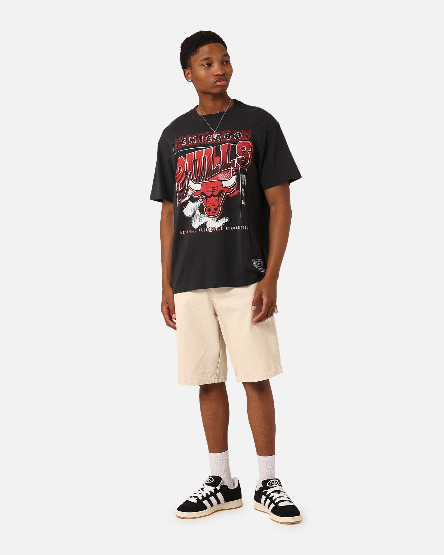 Mitchell & Ness Chicago Bulls Brush Off 2.0 T-Shirt Faded Black