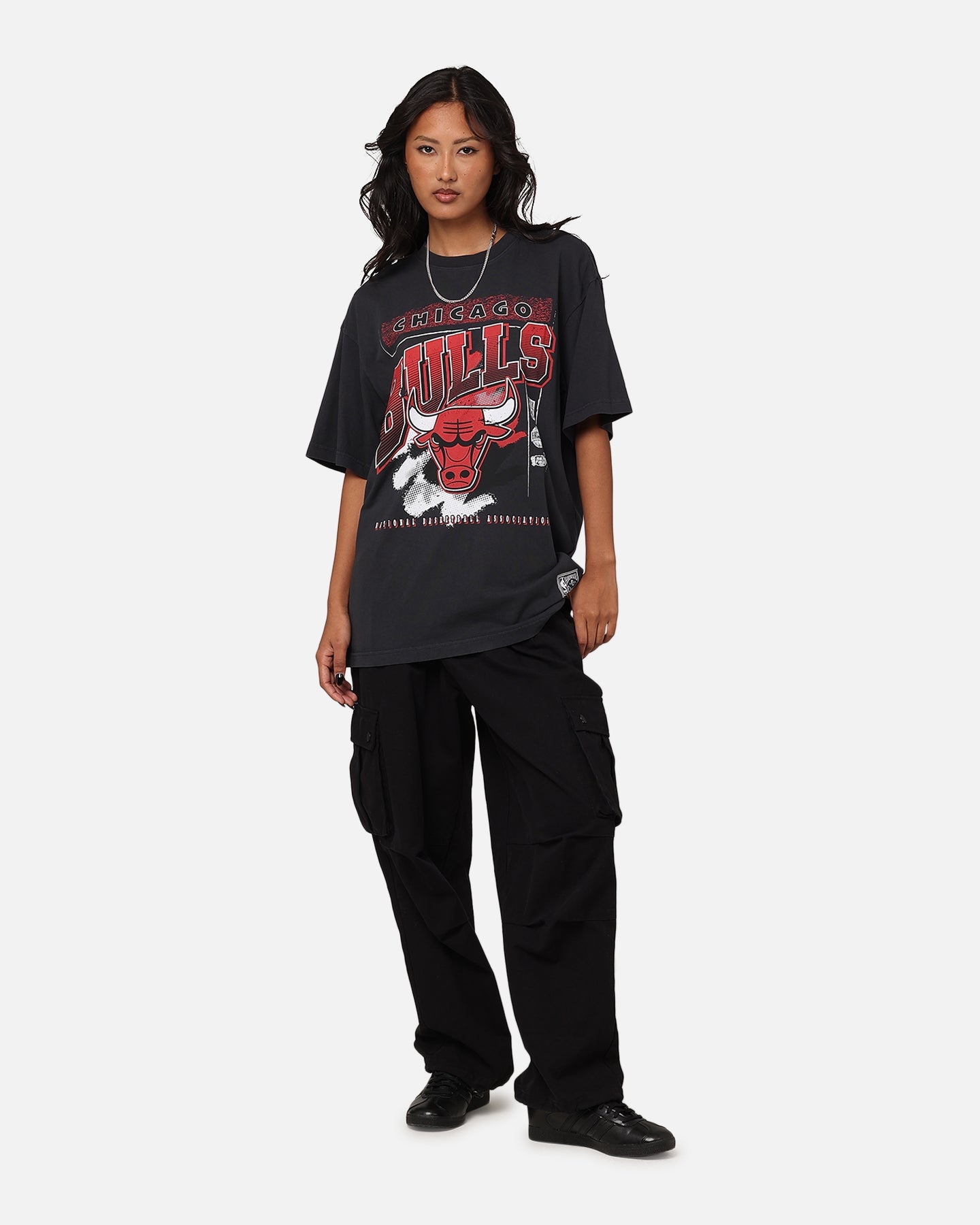 Mitchell & Ness Chicago Bulls Brush Off 2.0 T-Shirt Faded Black Style001