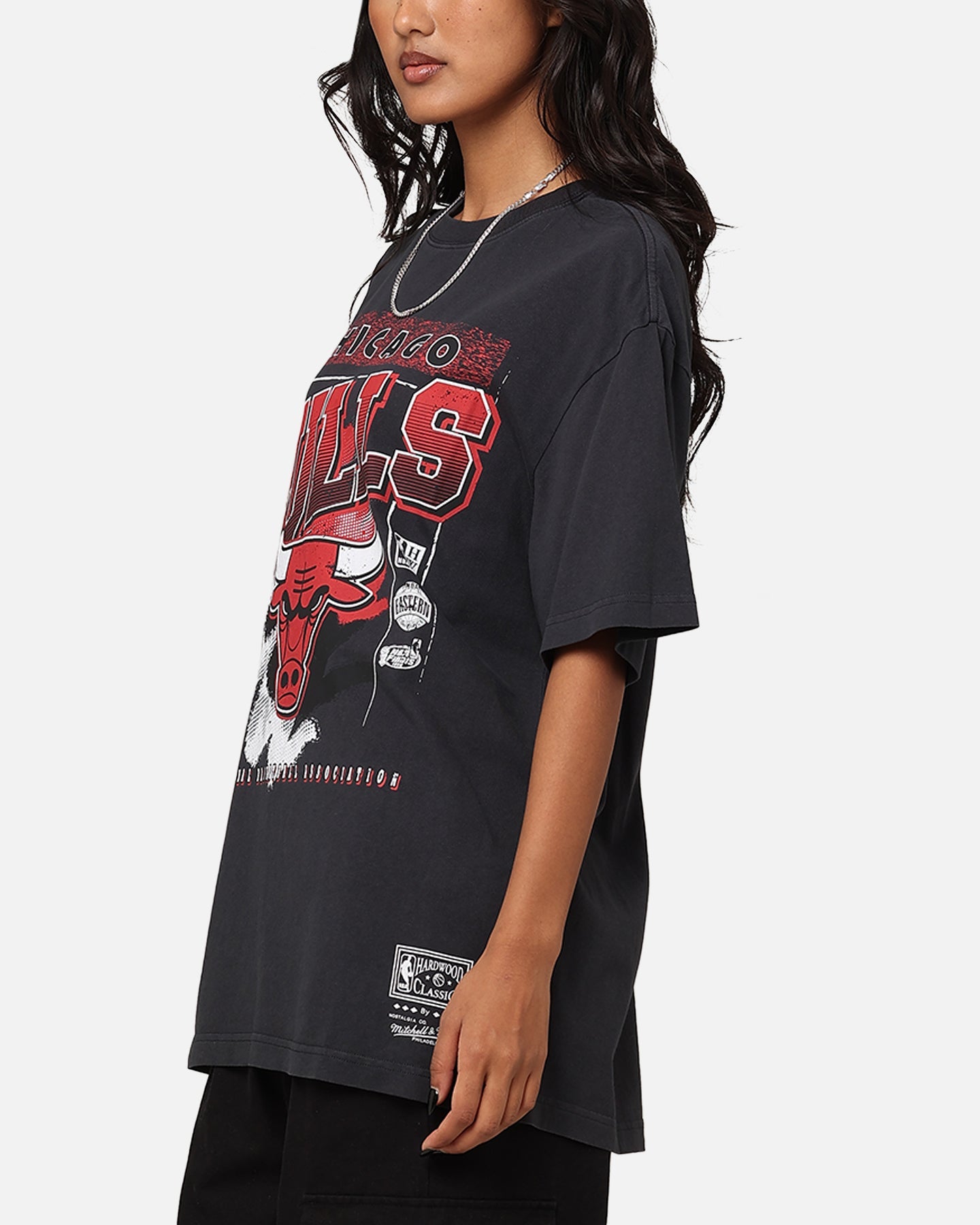 Mitchell & Ness Chicago Bulls Brush Off 2.0 T-Shirt Faded Black Style001