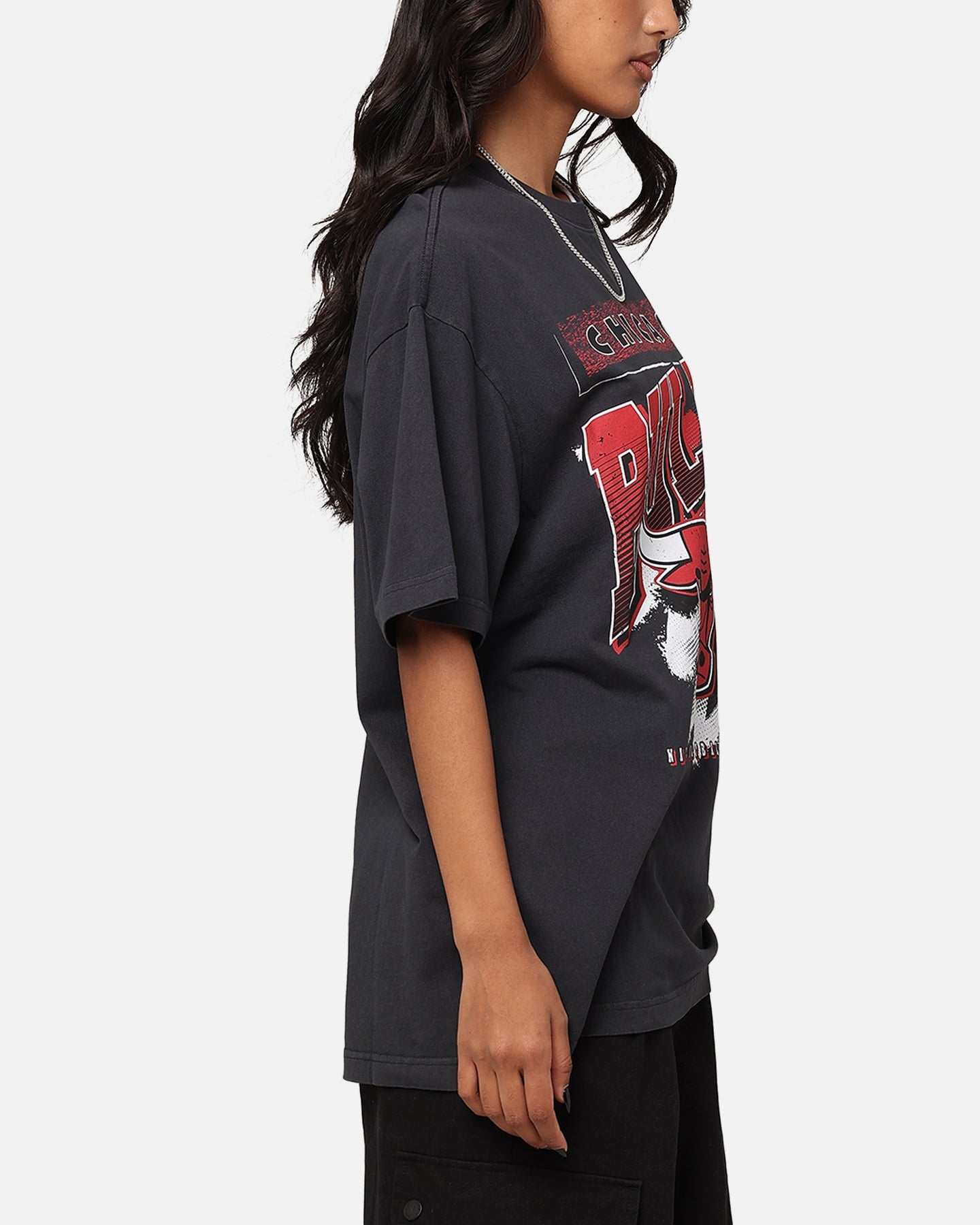 Mitchell & Ness Chicago Bulls Brush Off 2.0 T-Shirt Faded Black Style001