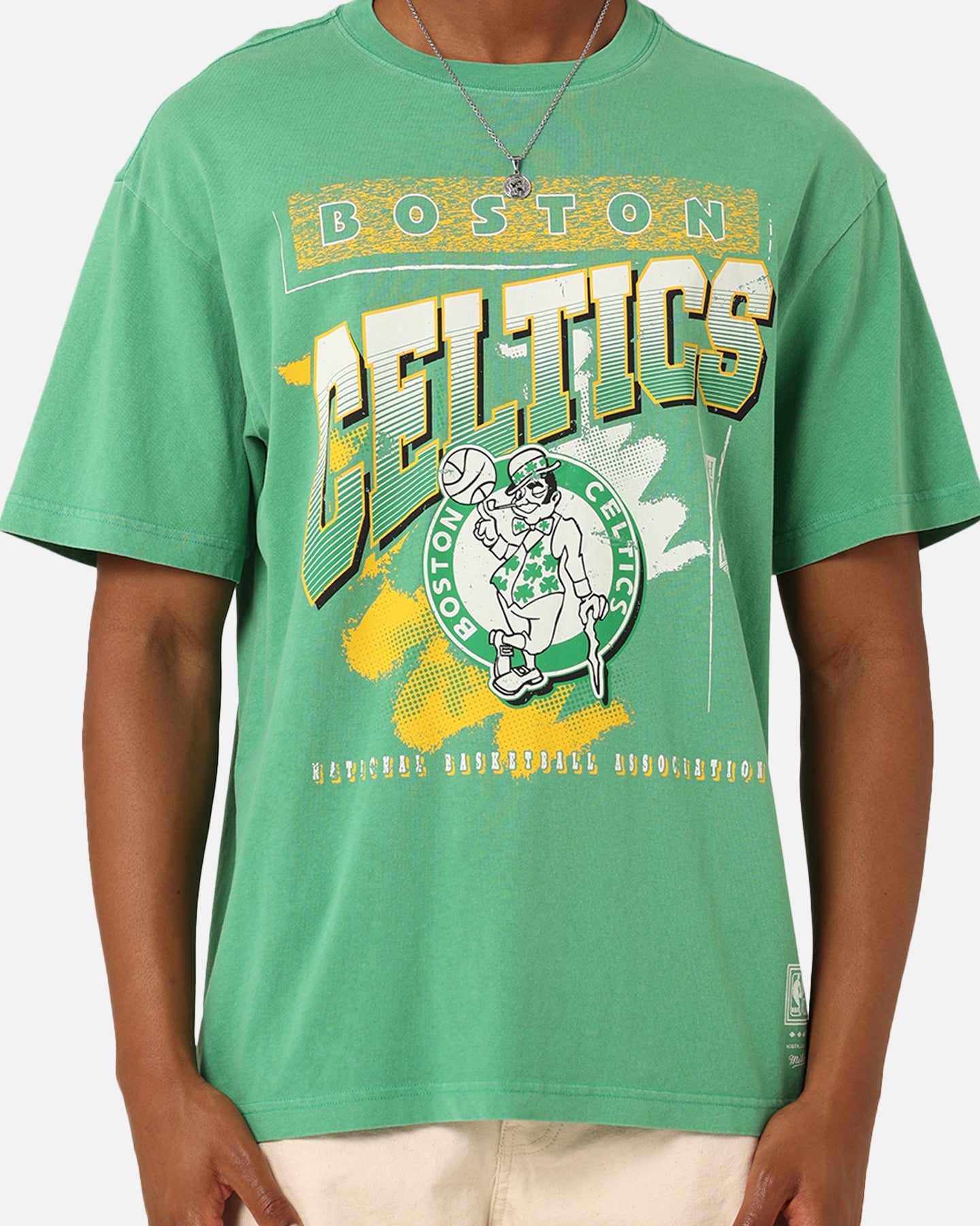 Mitchell & Ness Boston Celtics Brush Off 2.0 T-Shirt Vintage White