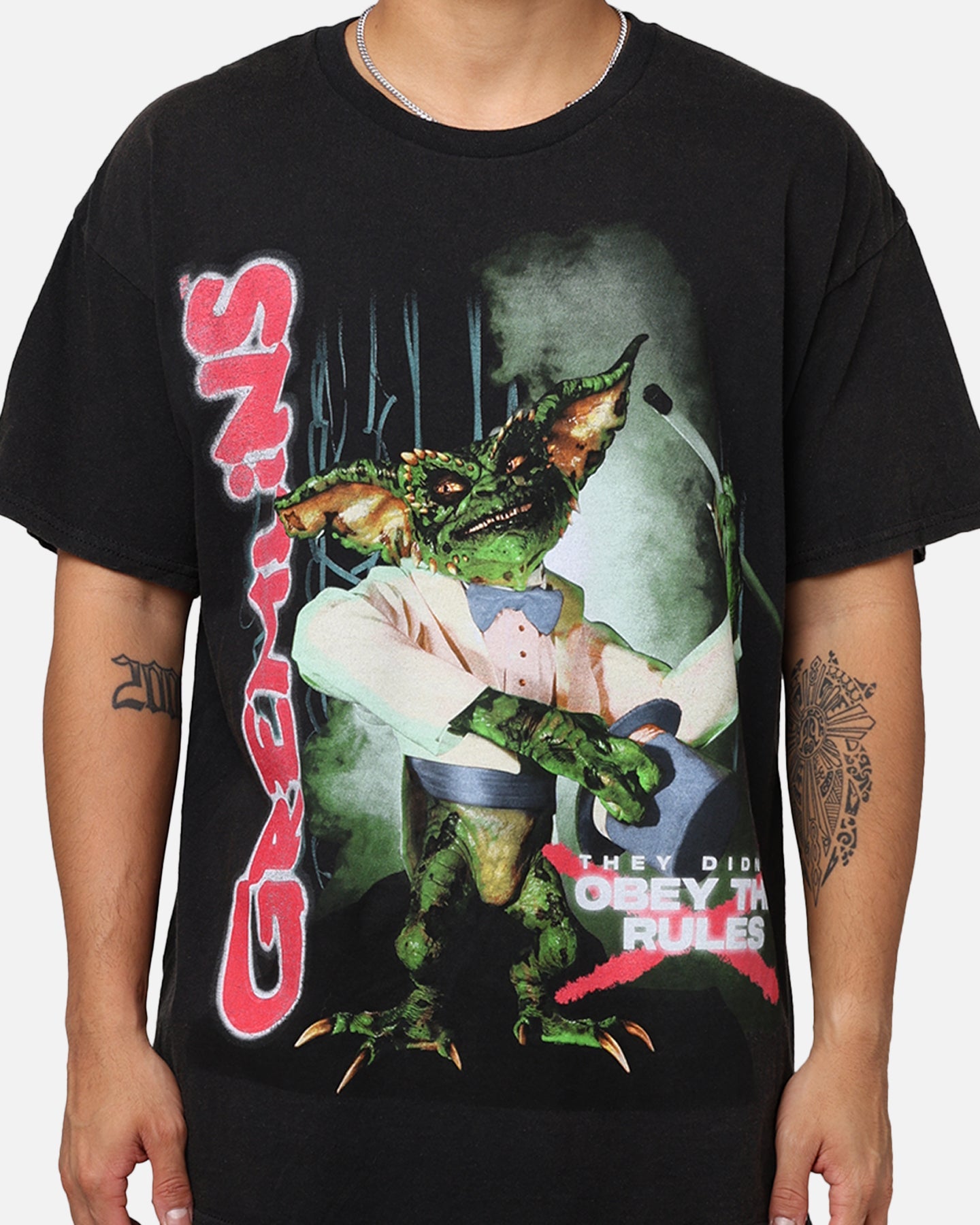 Goat Crew X Gremlins We're Back T-Shirt Black Wash