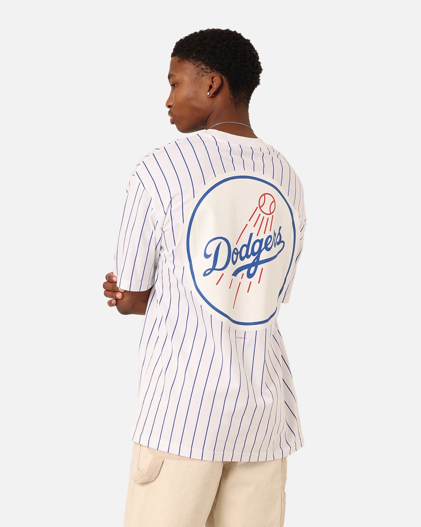 New Era Los Angeles Dodgers T-Shirt White Pinstripe