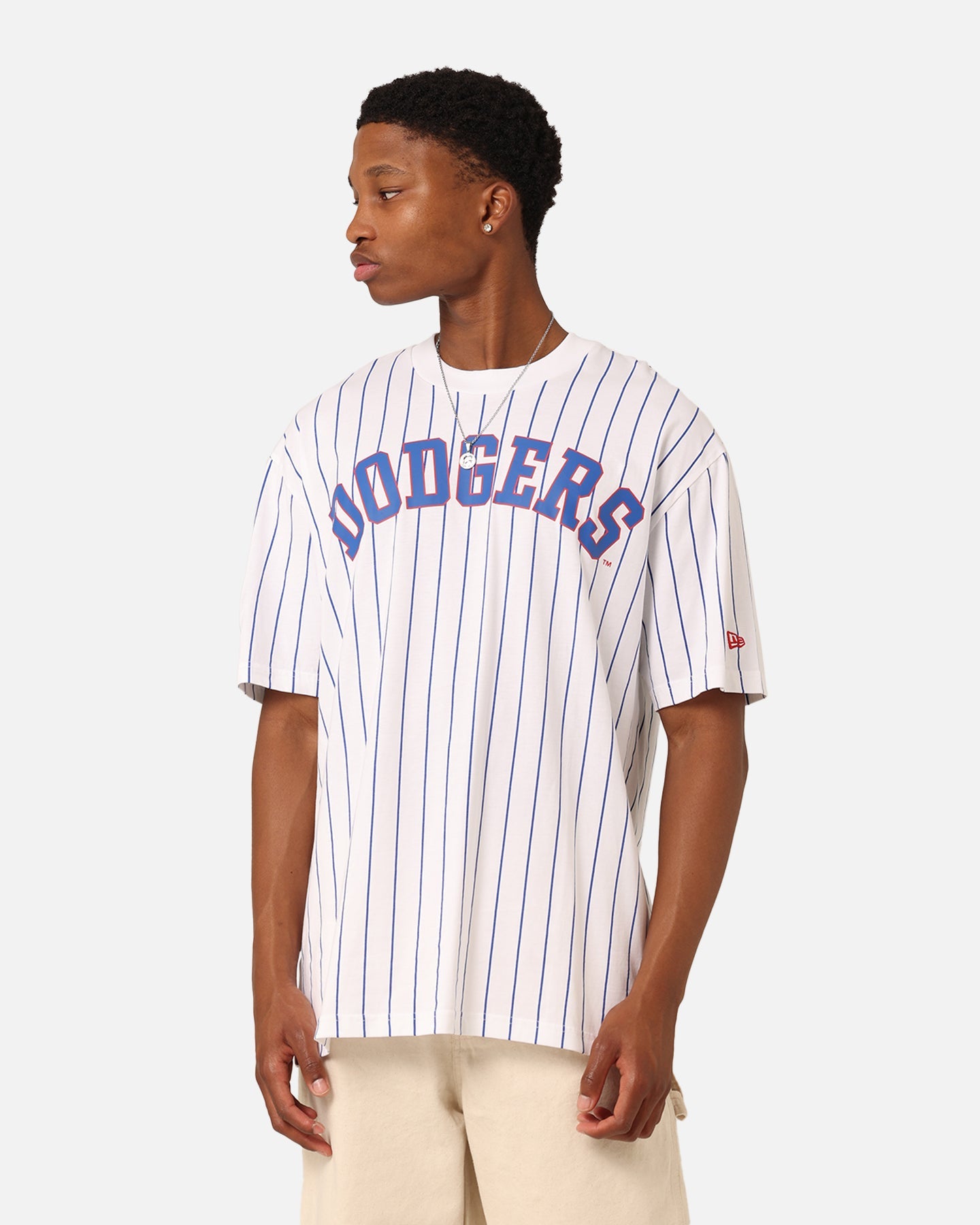 New Era Los Angeles Dodgers T-Shirt White Pinstripe