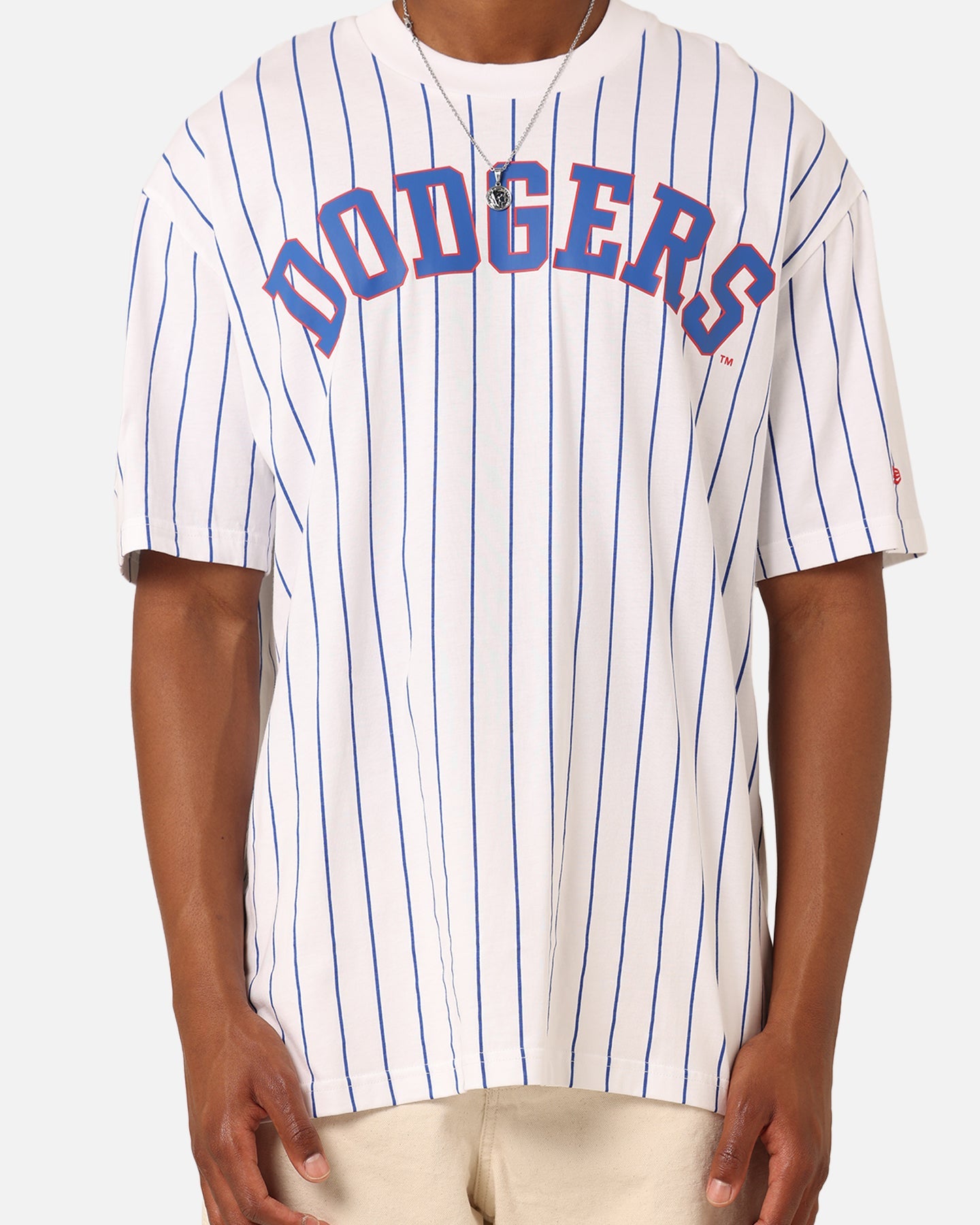 New Era Los Angeles Dodgers T-Shirt White Pinstripe