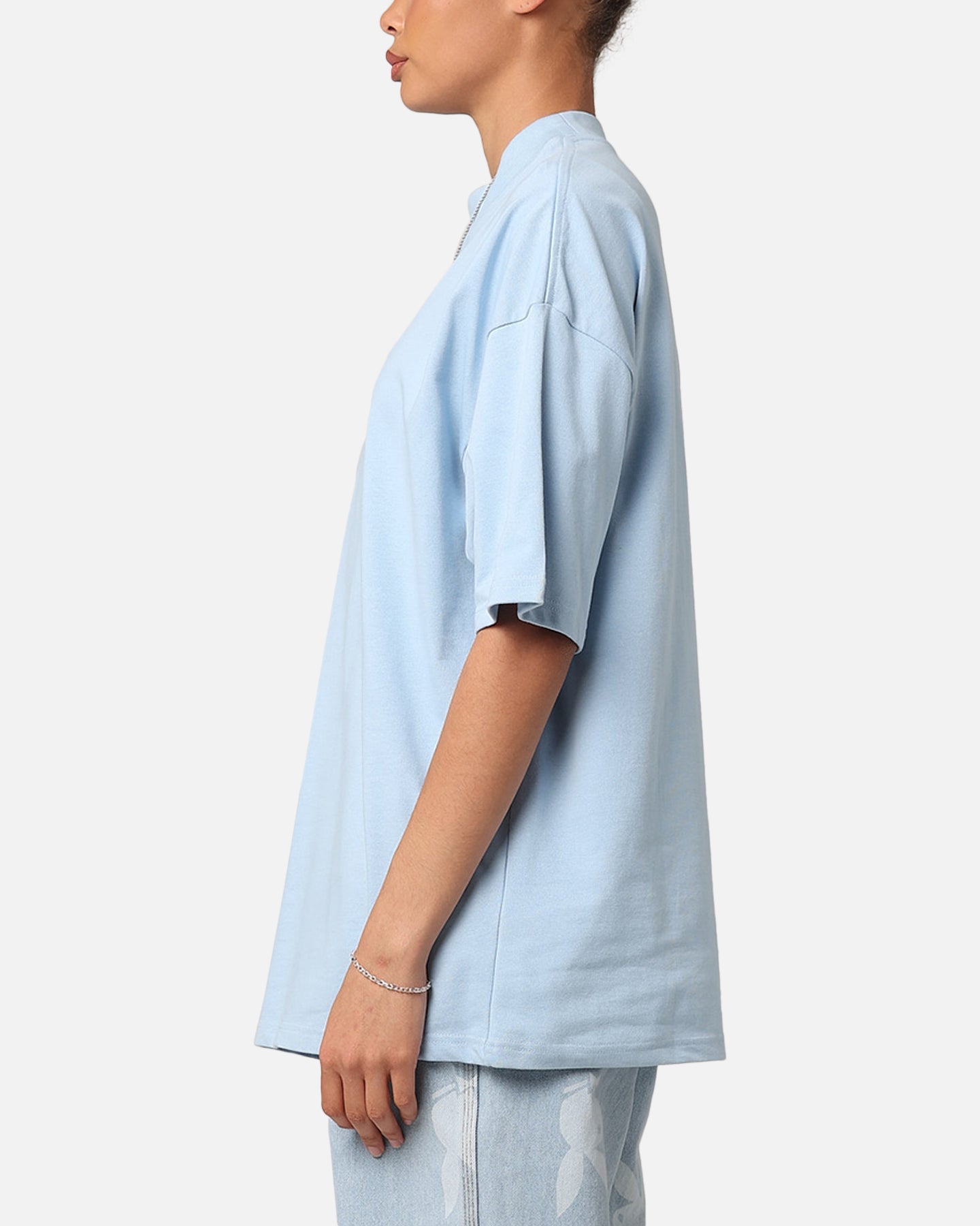 Culture Kings Oversized Blank T-Shirt Light Blue Style001