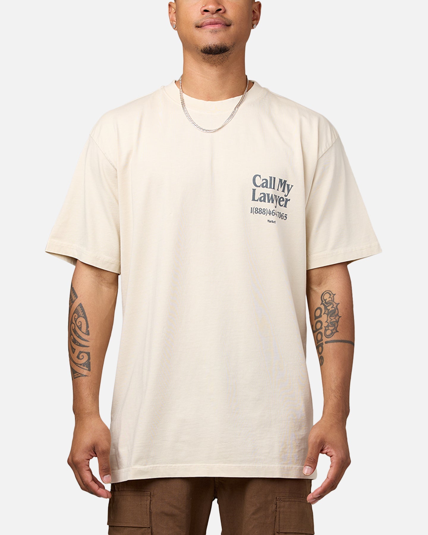 Market Call My Lawyer T-Shirt Ecru