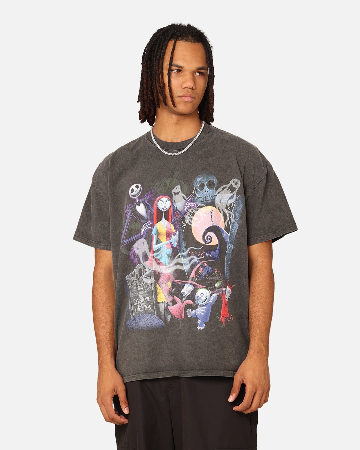 Goat Crew X The Nightmare Before Christmas Group Heavyweight Vintage T-Shirt Black Wash