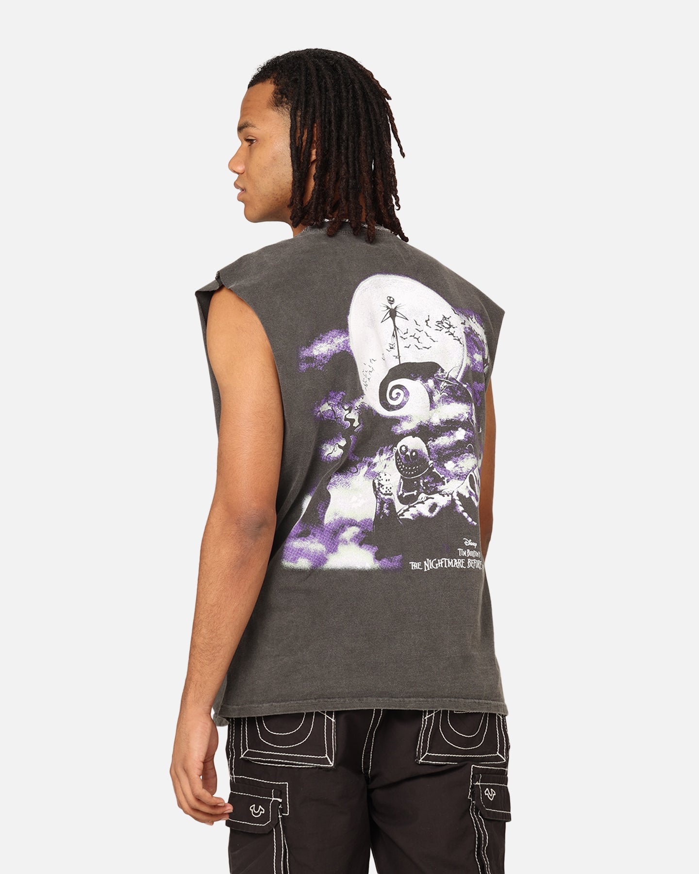 Goat Crew X The Nightmare Before Christmas Jack Skellington Heavyweight Vintage Muscle T-Shirt Black Wash