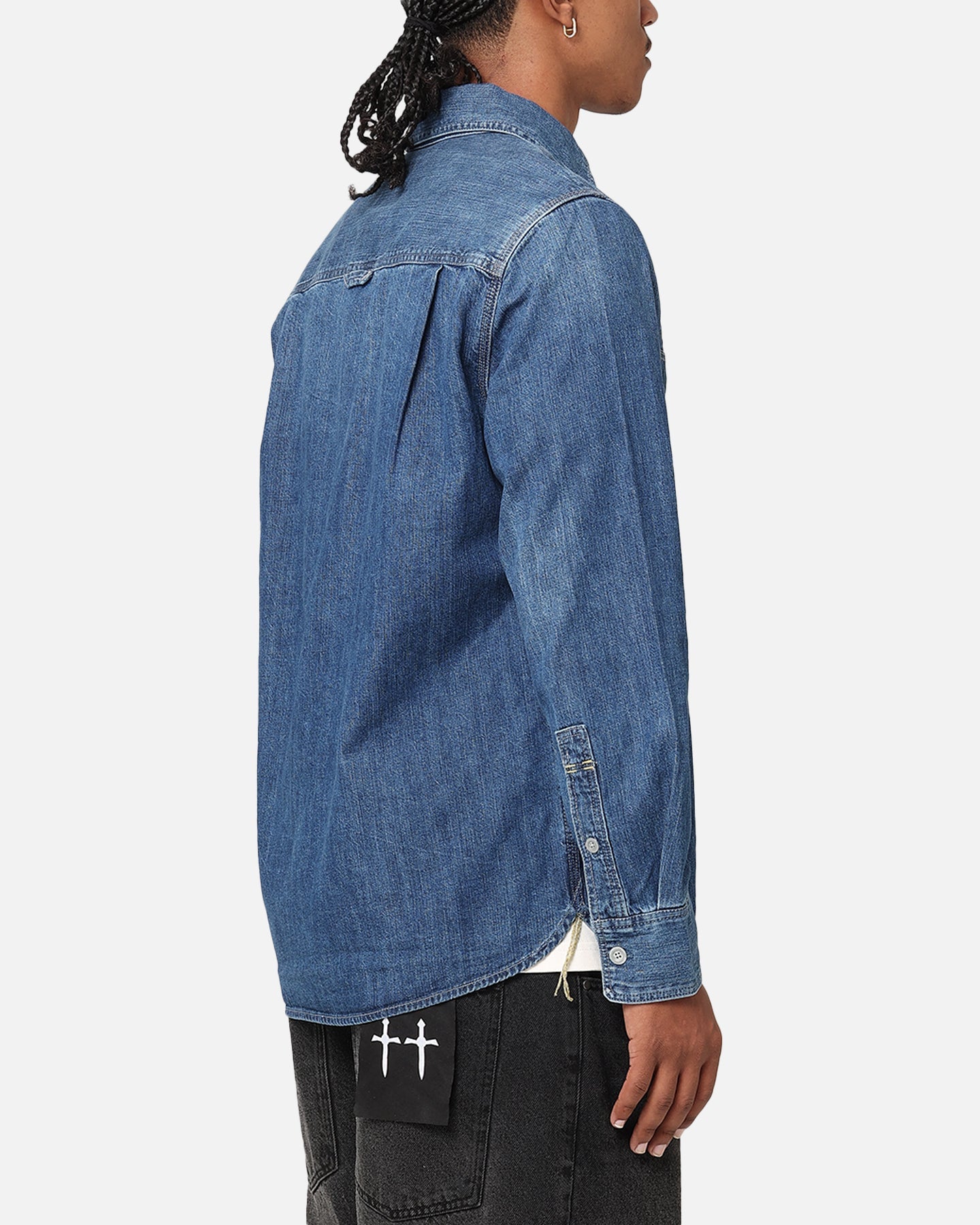 G-Star Nimes Regular Long Sleeve Denim Shirt Faded Blue
