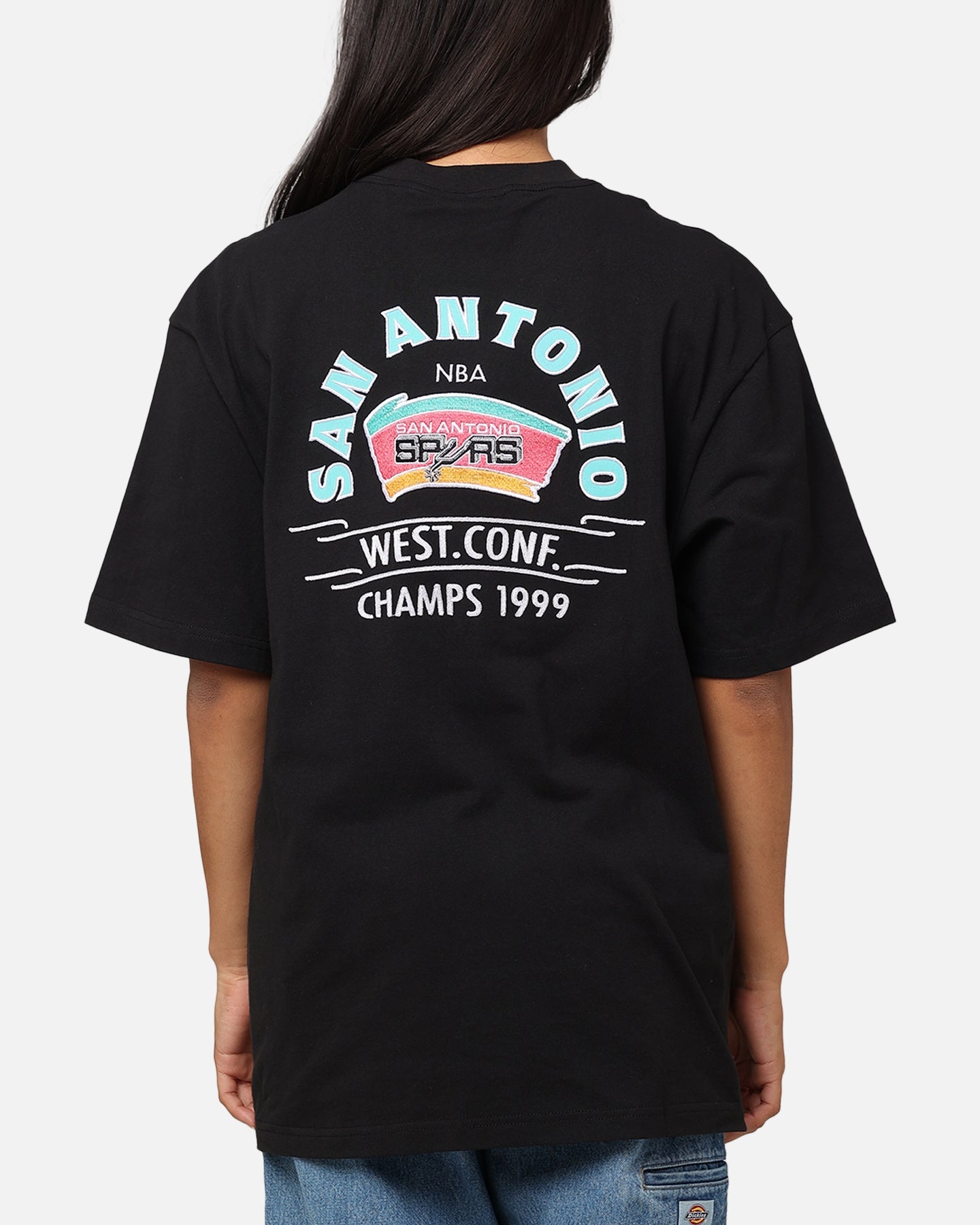 Mitchell & Ness San Antonio Spurs Arch T-Shirt Faded Black Style001