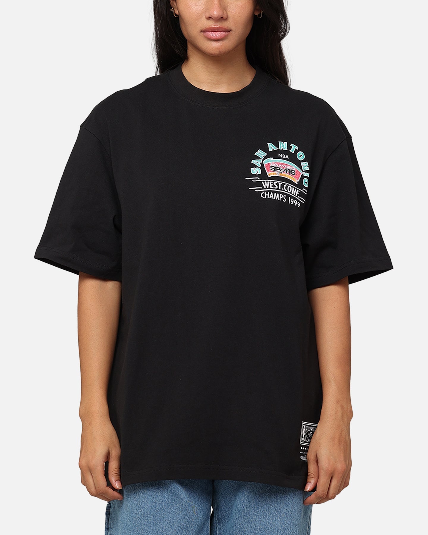 Mitchell & Ness San Antonio Spurs Arch T-Shirt Faded Black Style001