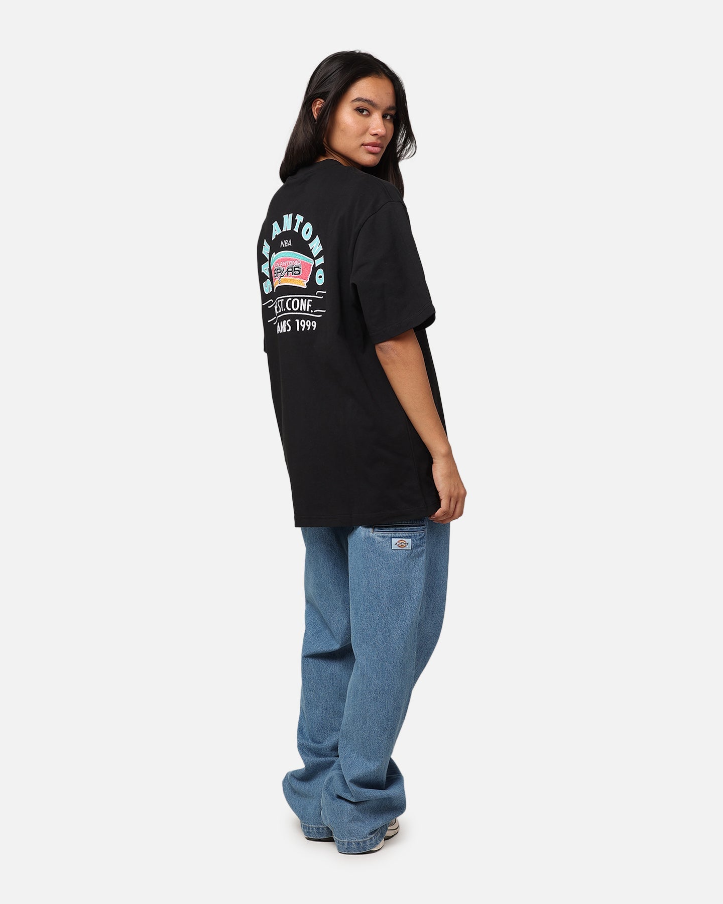 Mitchell & Ness San Antonio Spurs Arch T-Shirt Faded Black Style001