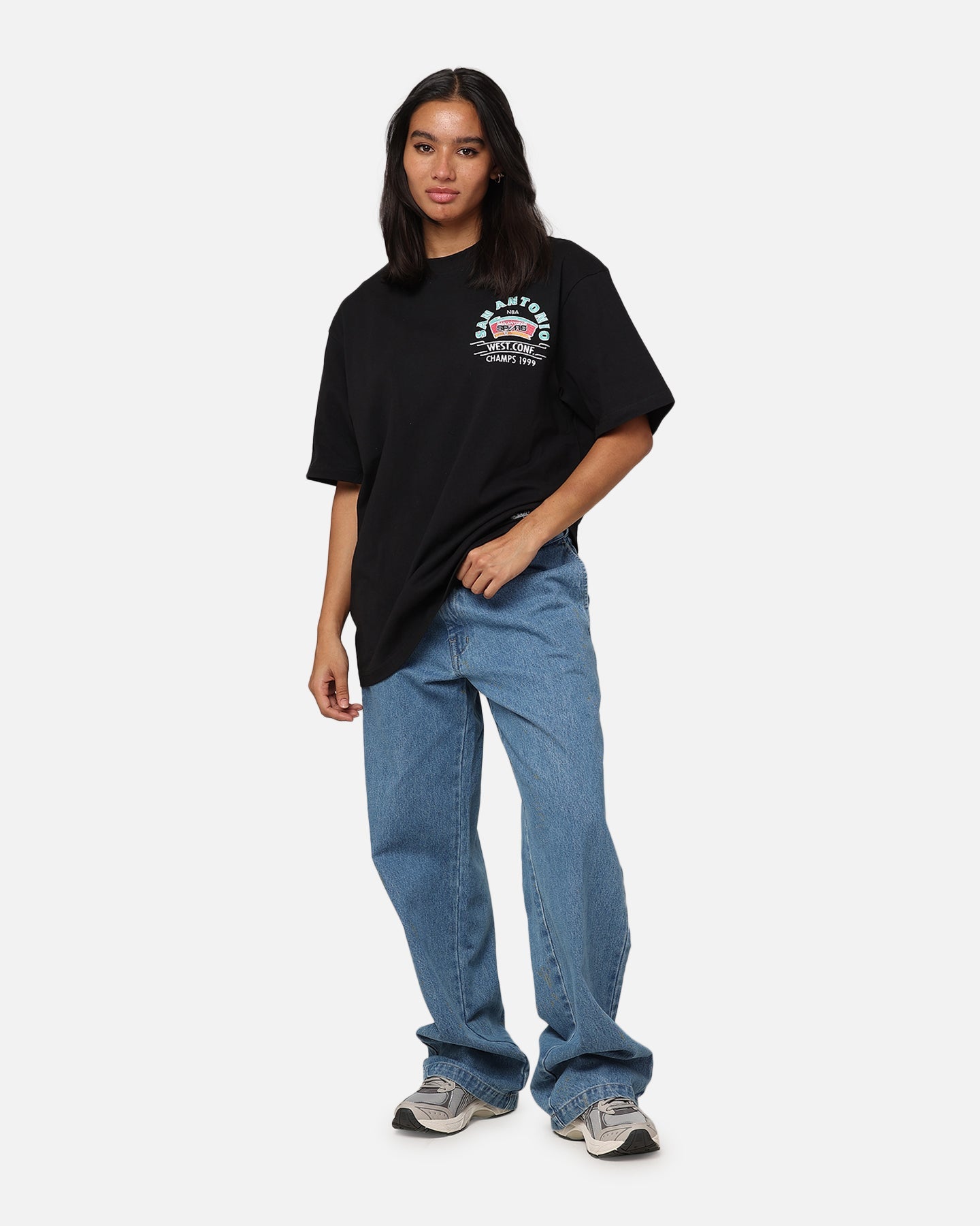 Mitchell & Ness San Antonio Spurs Arch T-Shirt Faded Black Style001