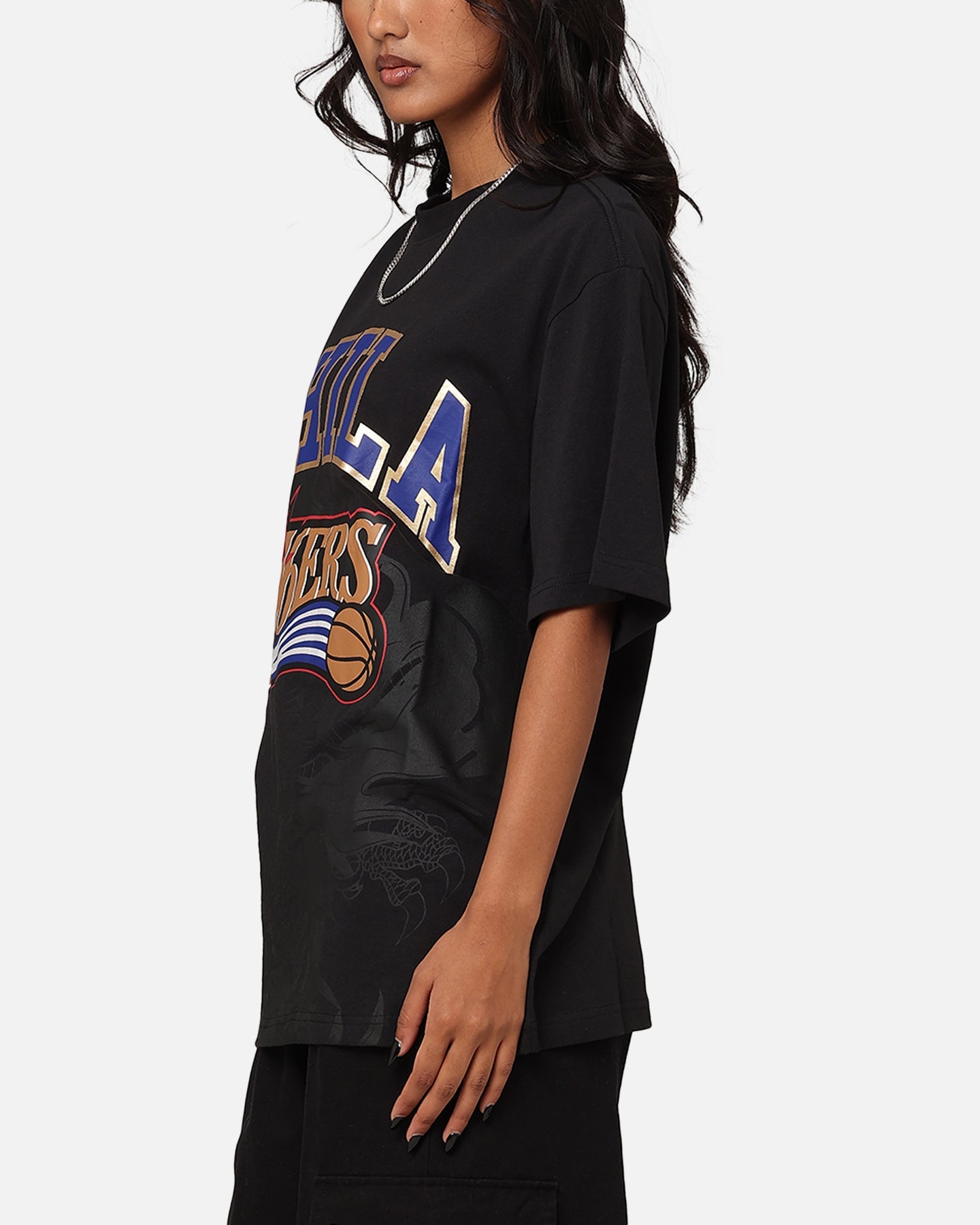 Mitchell & Ness Philadelphia 76ers Year Of The Dragon T-Shirt Faded Black Style001