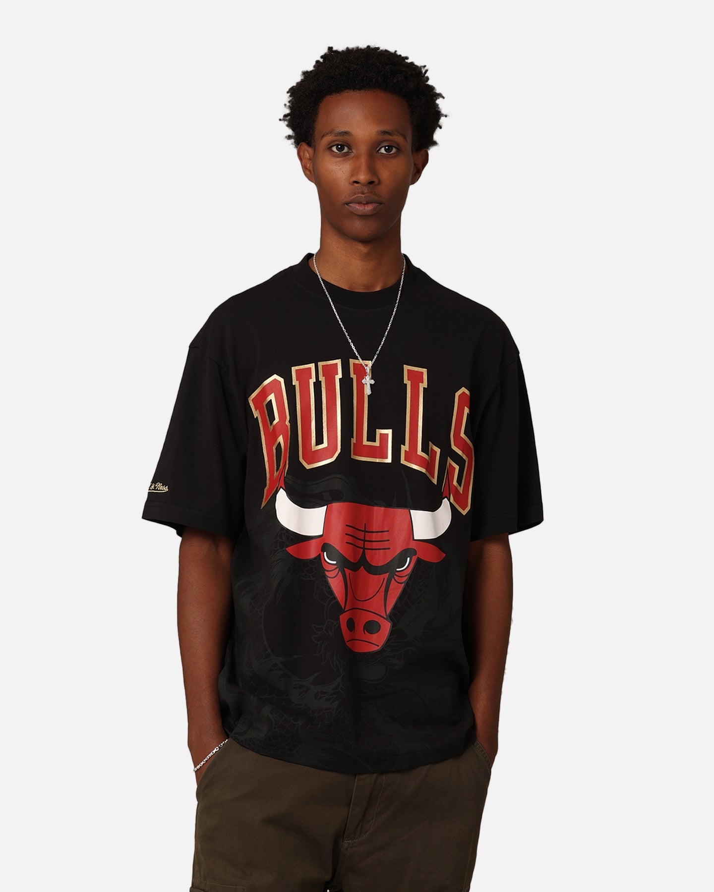 Mitchell & Ness Chicago Bulls Year Of The Dragon T-Shirt Faded Black