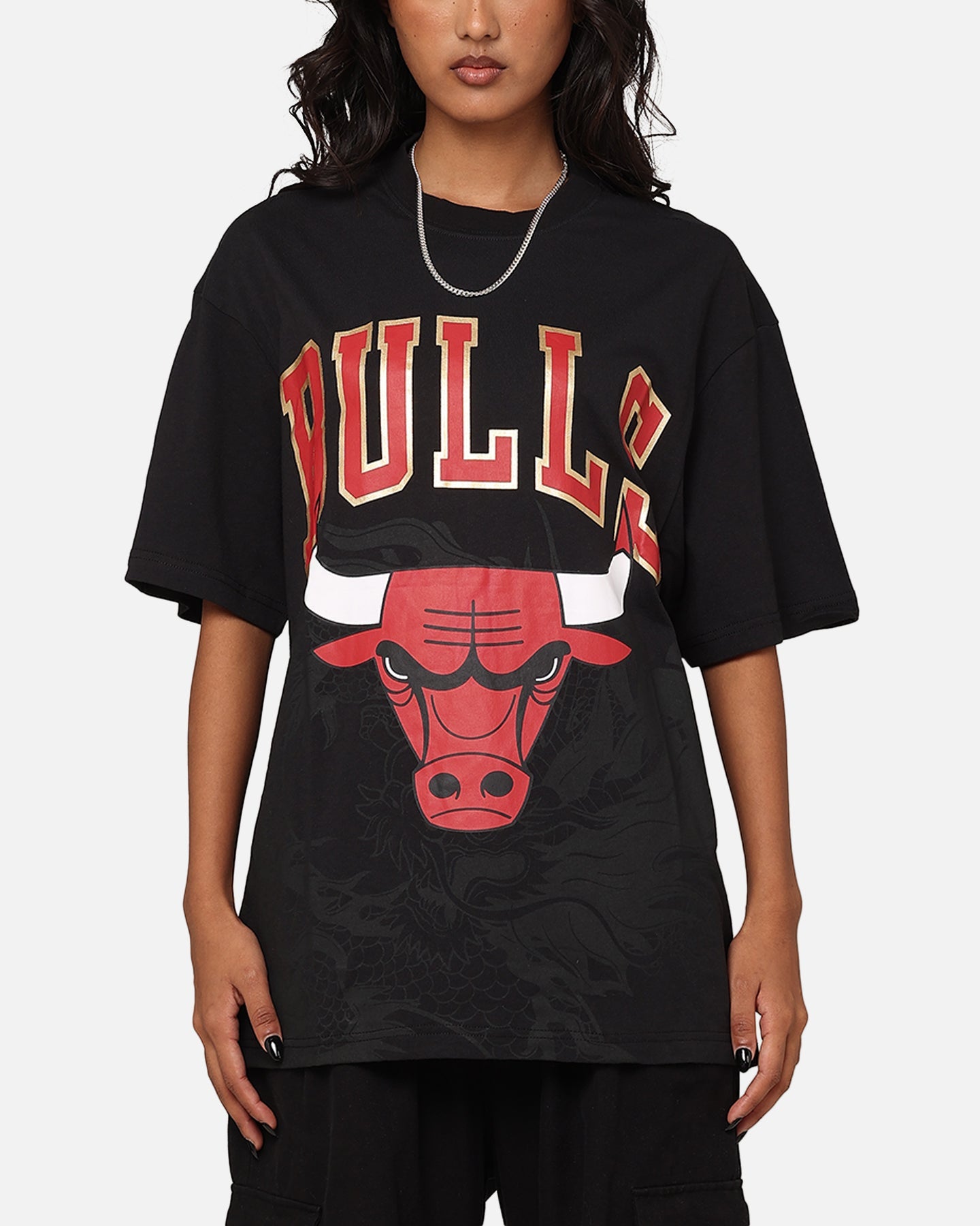 Mitchell & Ness Chicago Bulls Year Of The Dragon T-Shirt Faded Black Style001