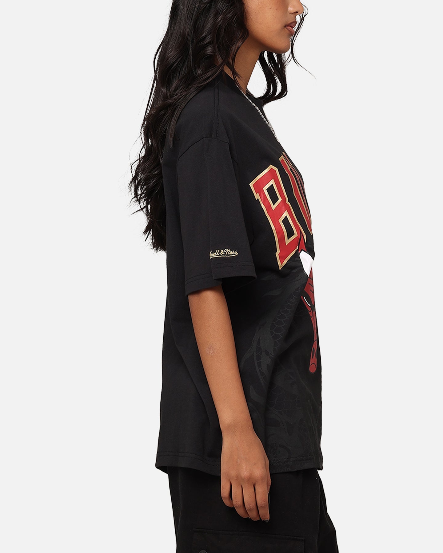 Mitchell & Ness Chicago Bulls Year Of The Dragon T-Shirt Faded Black Style001
