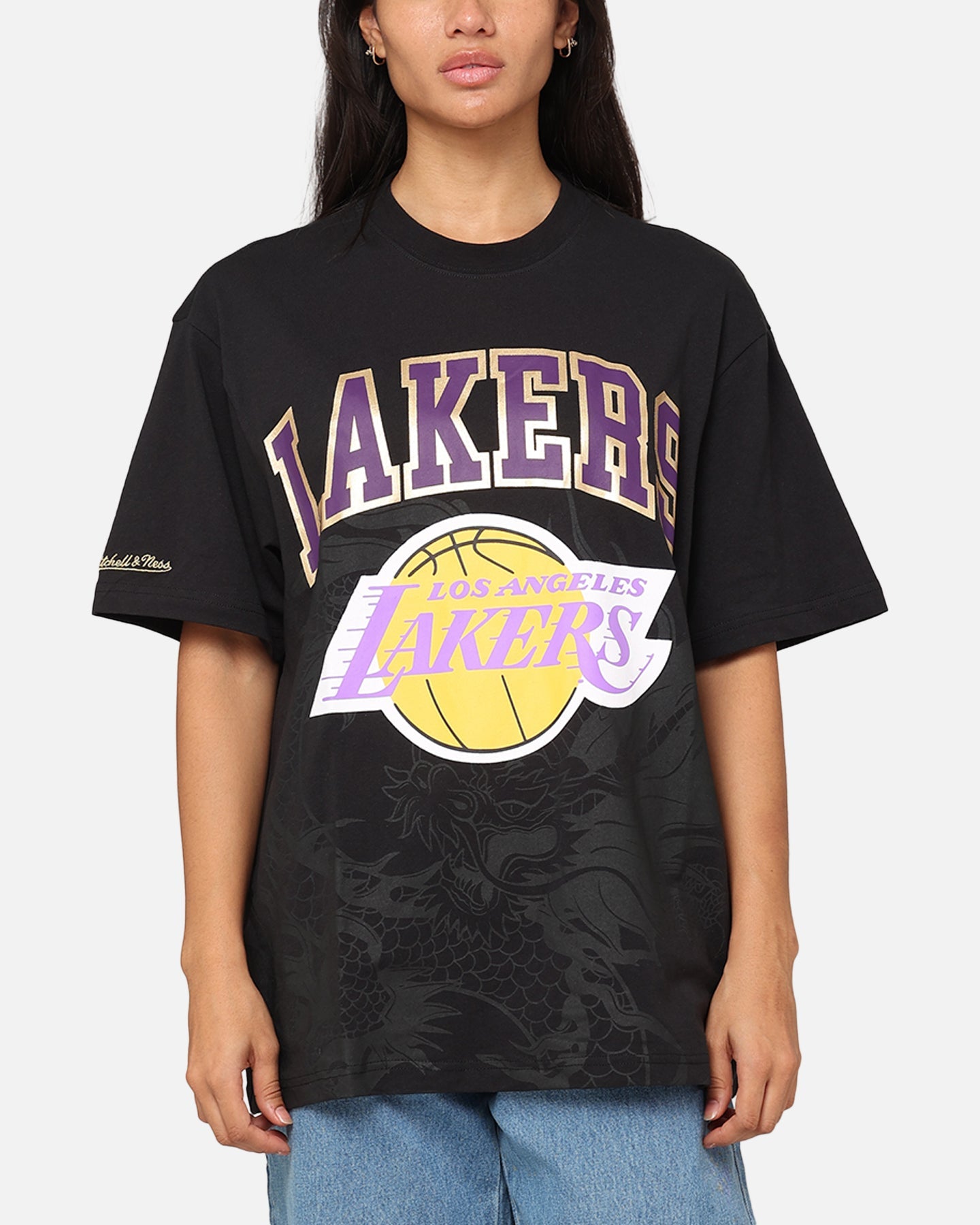 Mitchell & Ness Los Angeles Lakers Year Of The Dragon T-Shirt Faded Black Style001