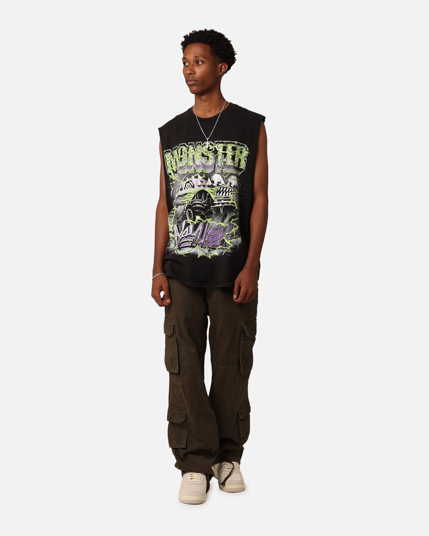 Goat Crew Monster Mayhem Muscle T-Shirt Black Wash