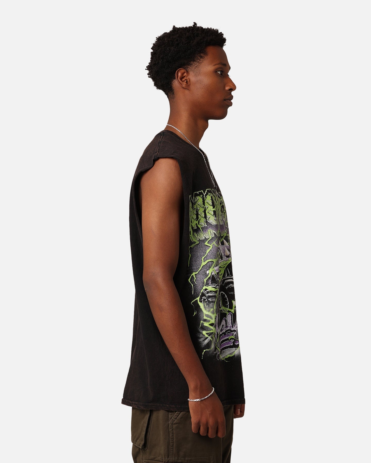 Goat Crew Monster Mayhem Muscle T-Shirt Black Wash