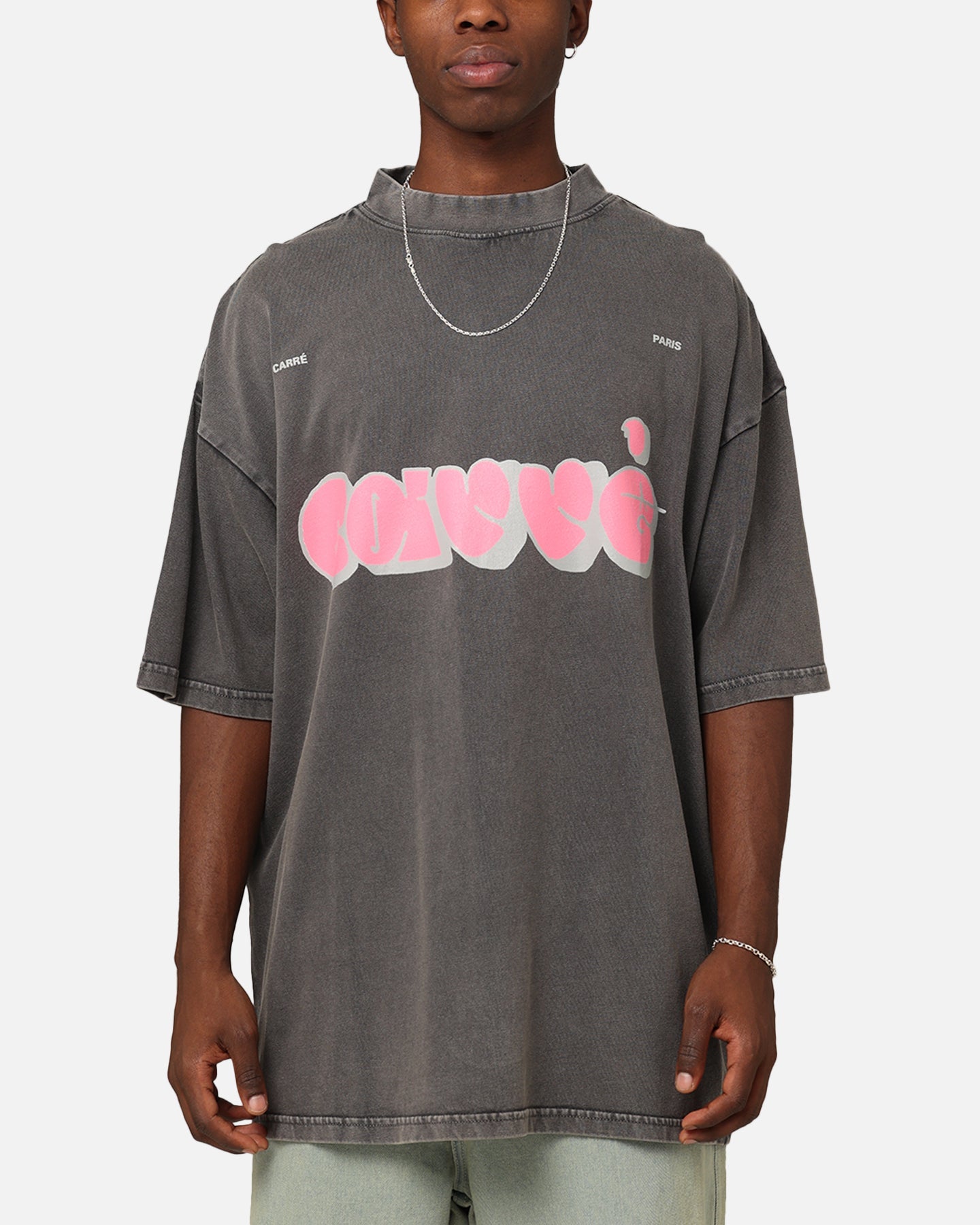 Carr√© Experienced Mock Oversized T-Shirt Washed Charcoal