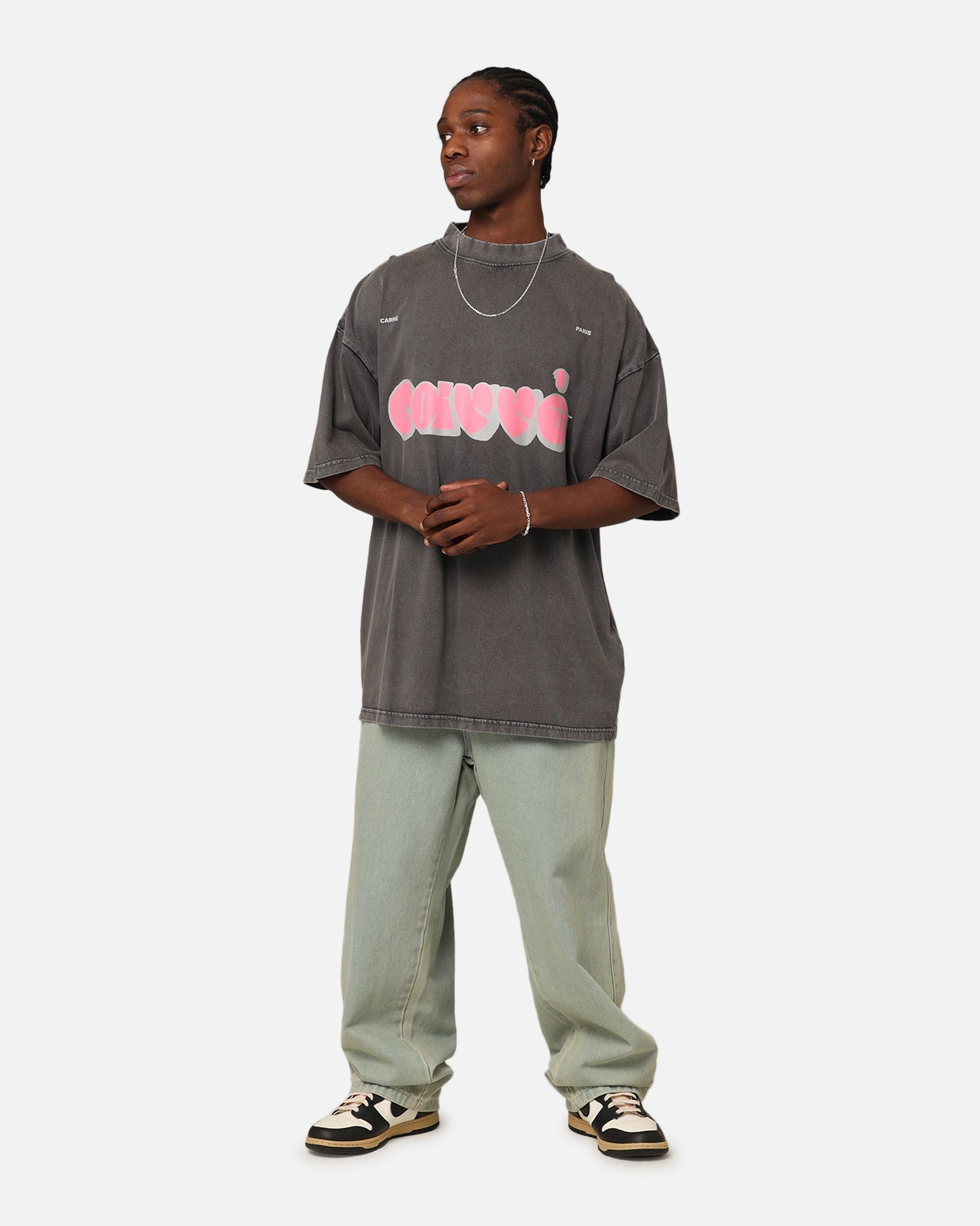 Carr√© Experienced Mock Oversized T-Shirt Washed Charcoal