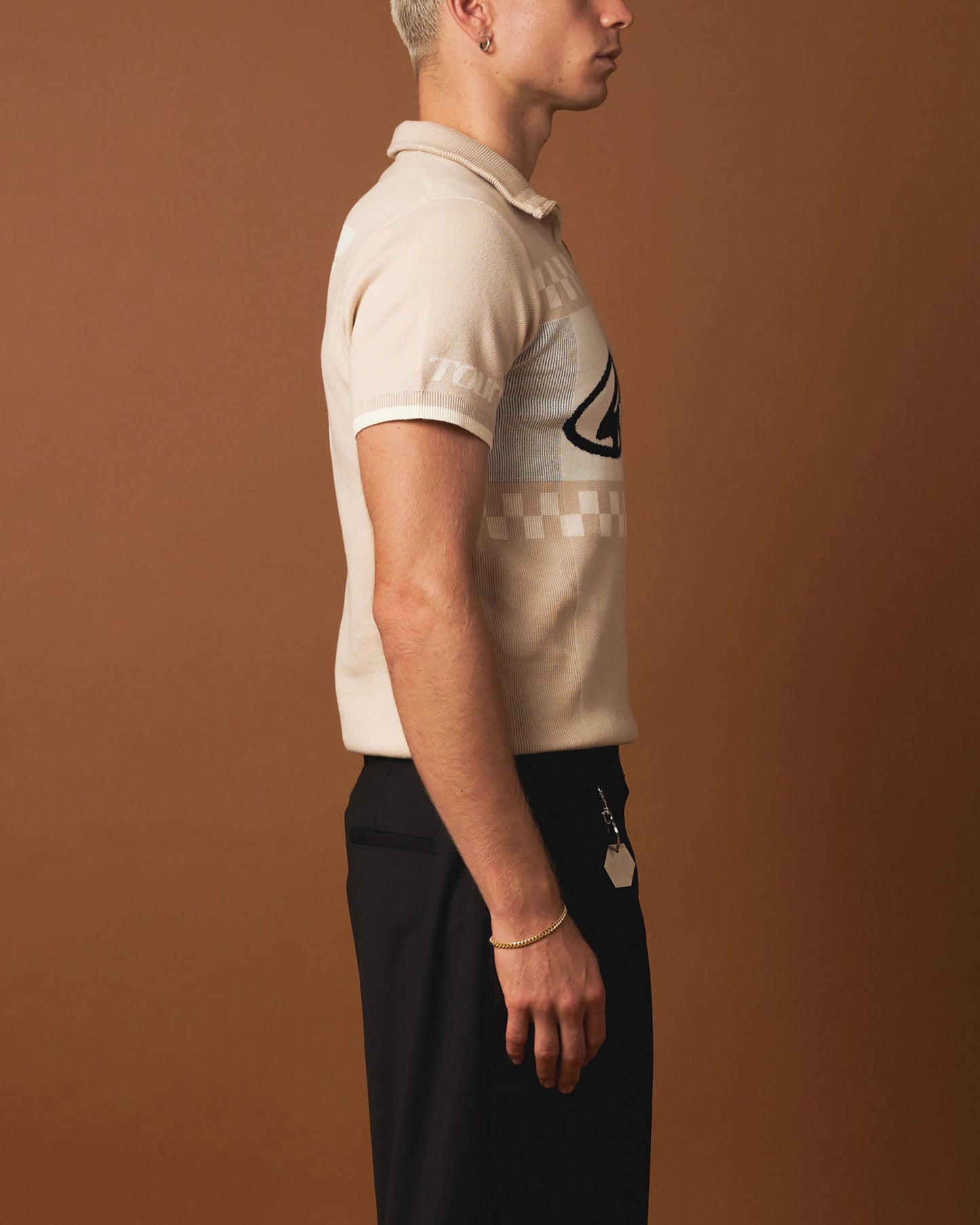 404 Knit Cycling Polo Shirt Tan