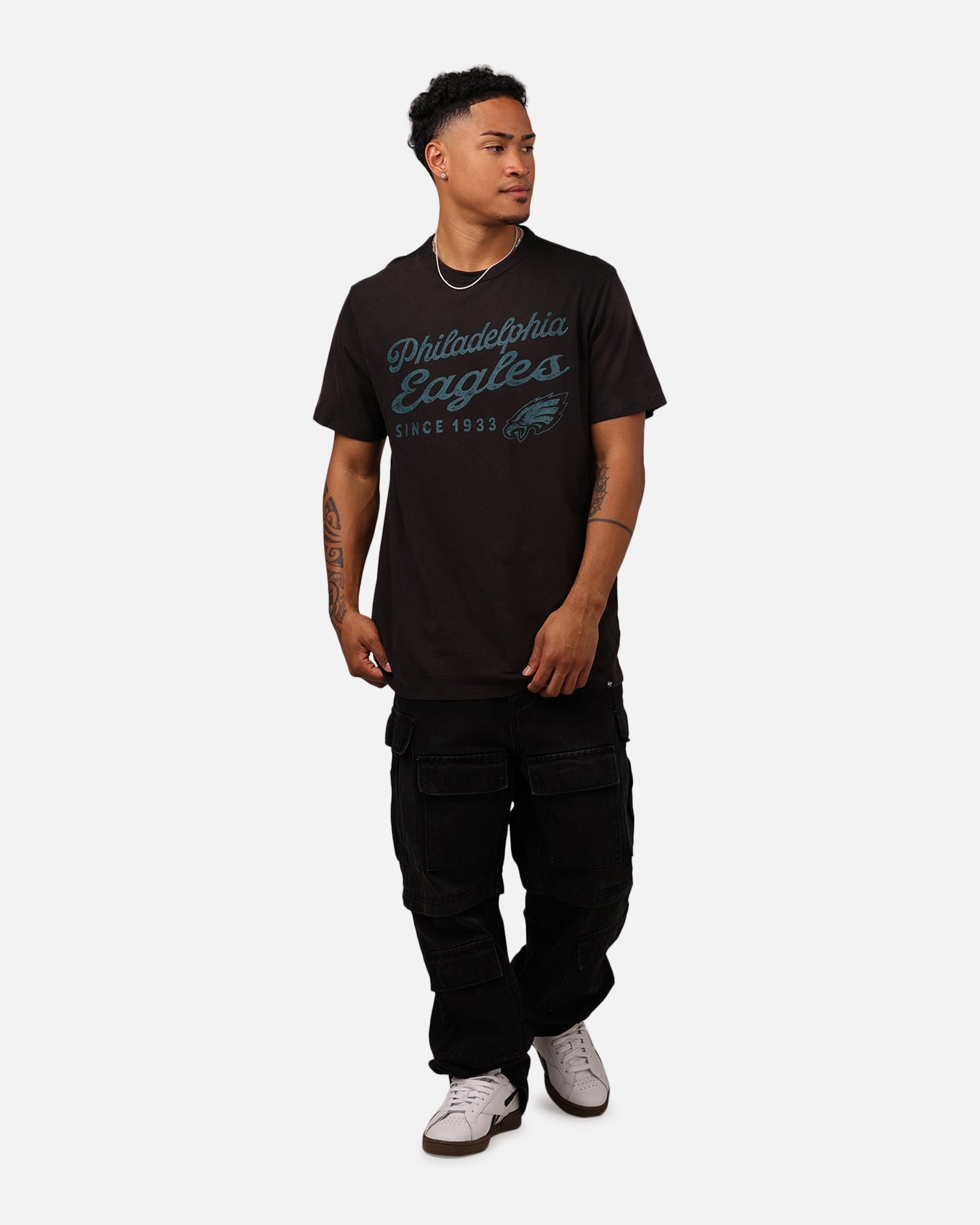 47 Brand Philadelphia Eagles Dusted T-Shirt Black